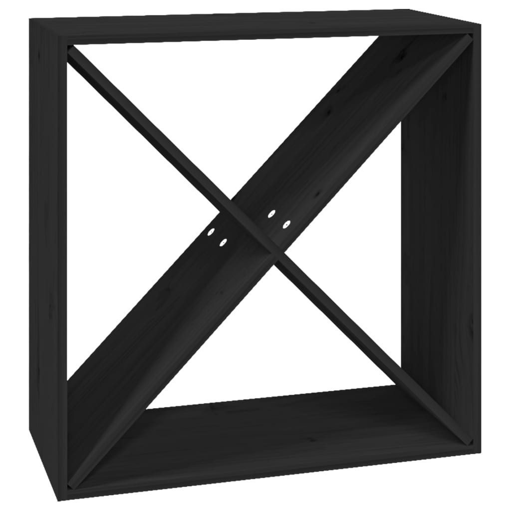 Barschrank Weinregal Schwarz 62x25x62 cm Massivholz Kiefer