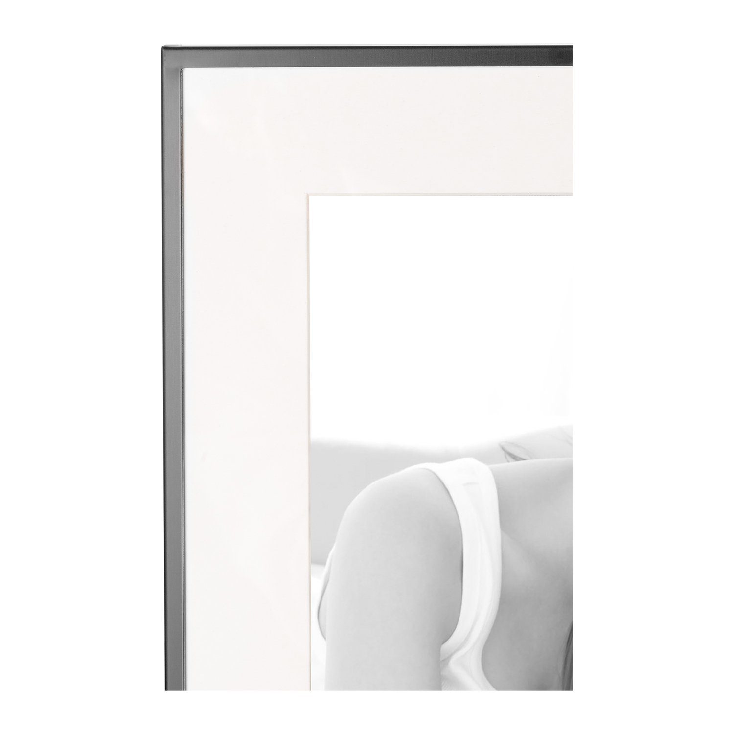 stehend schwarz Aufhänger und x / - 1 Fink B.18,5cm, - Bilderrahmen verwendbar - Bilderrahmen Bilder, (vertikal Glas horizontal) Aluminium H.23,5cm und NIGRA 2 für