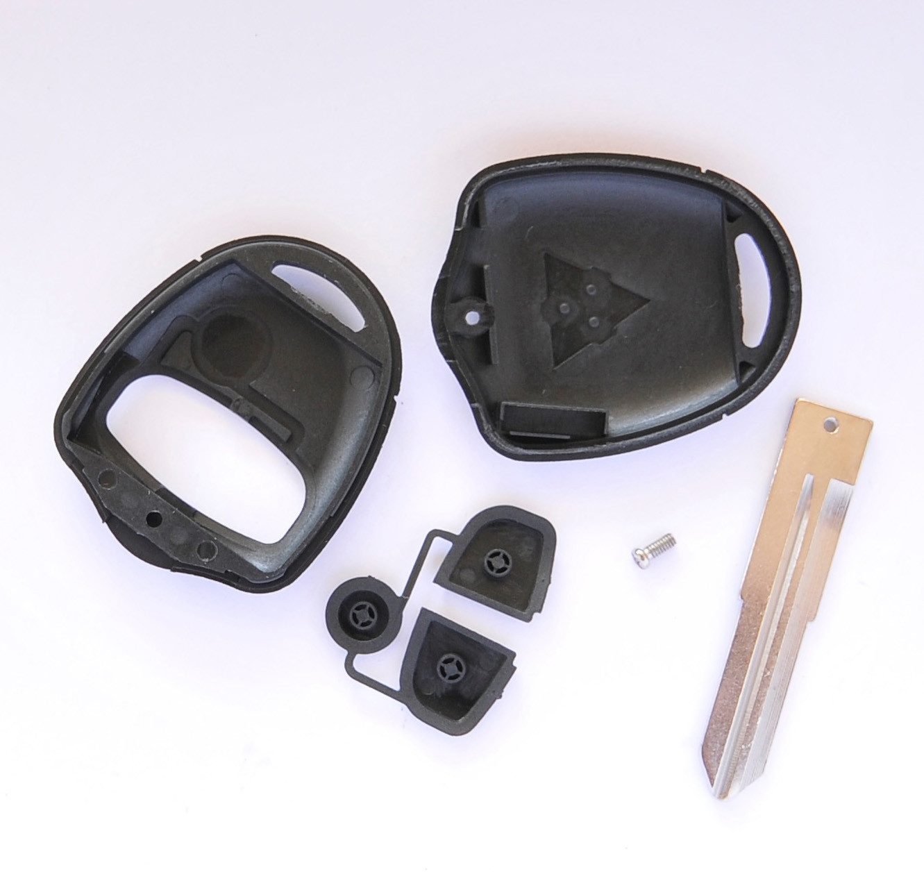 mt-key Auto Schlüssel Gehäuse 2 Tasten + 1x Rohling MIT8 + passende CR1616 Knopfzelle, CR1616 (3 V), für Mitsubishi Pajero Sport ASX Funk Fernbedienung