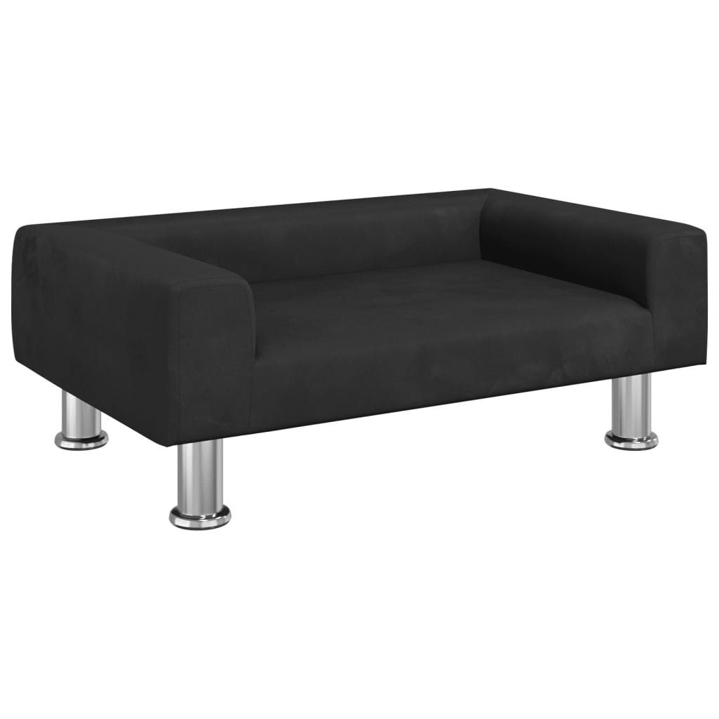 vidaXL Kindersofa 70 x 45 x 265 cm Kindersofa Schwarz 70x45x26,5 cm Samt Kindercouch Kin