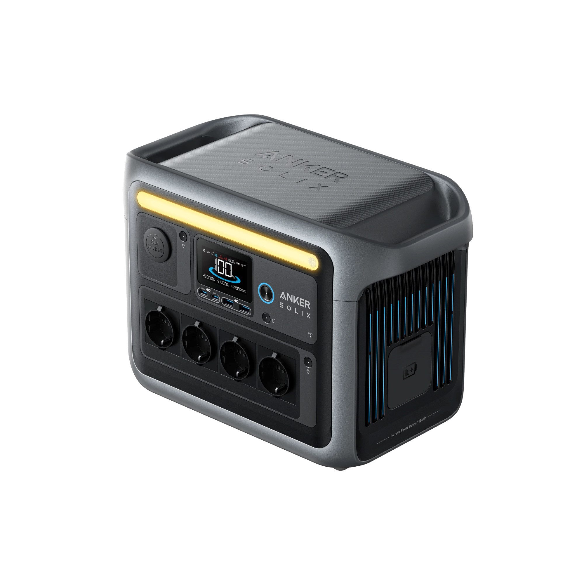 Anker Anker SOLIX C1000X PowerStation 1056Wh, 1800W 0% Mwst. Powerbank Dieses Angebot ist mit 0% Mwst. gemäß §12, Abs. 3 UstG ausgewiesen und richtet sich ausschließlich an Endverbraucher 41250 mAh (220-240 V), Große Solar-Eingangsleistung / MPPT-Unterstützung