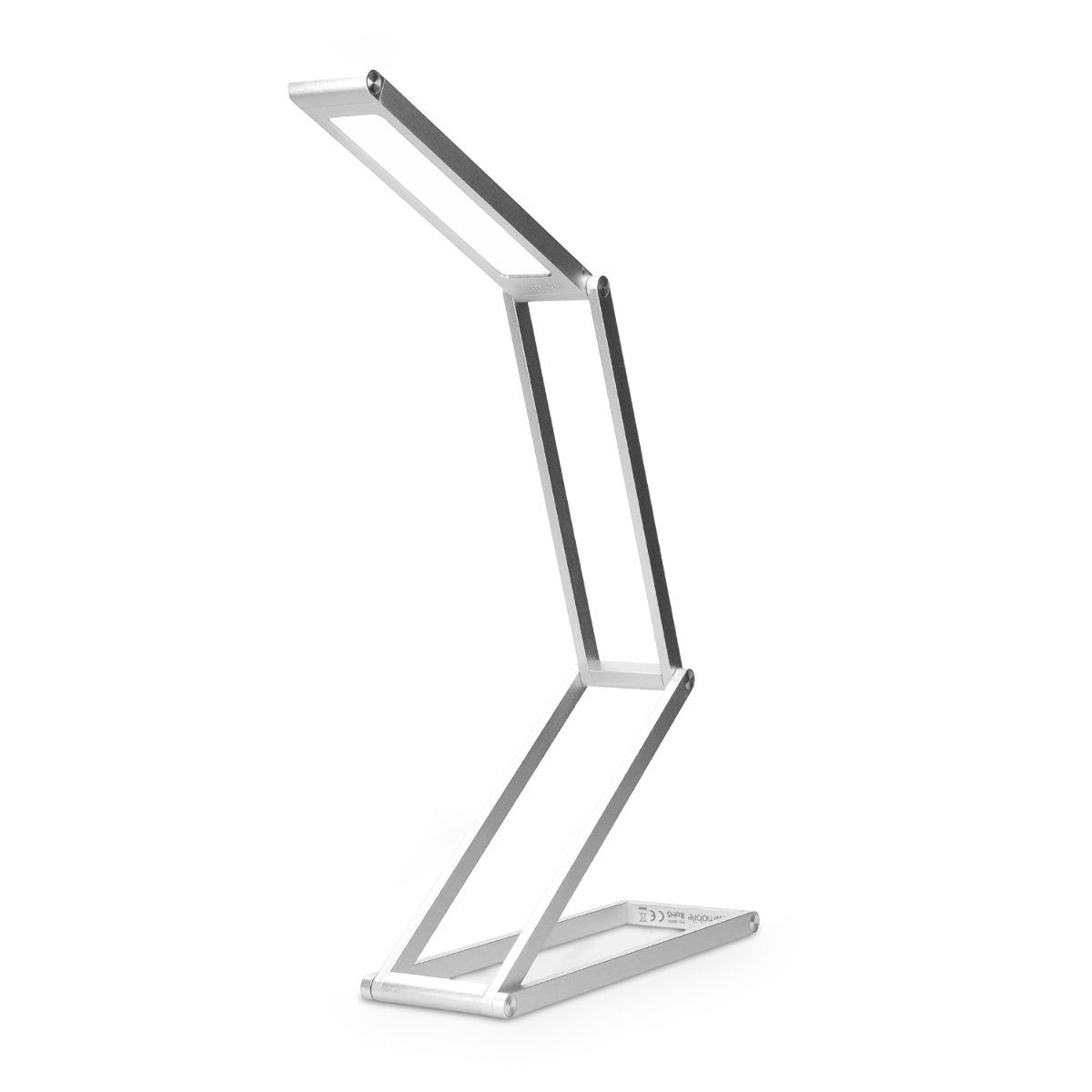 dimmbar Tischlampe - Aluminium Tischleuchte LED kwmobile Leselampe Faltbare Akku Silber