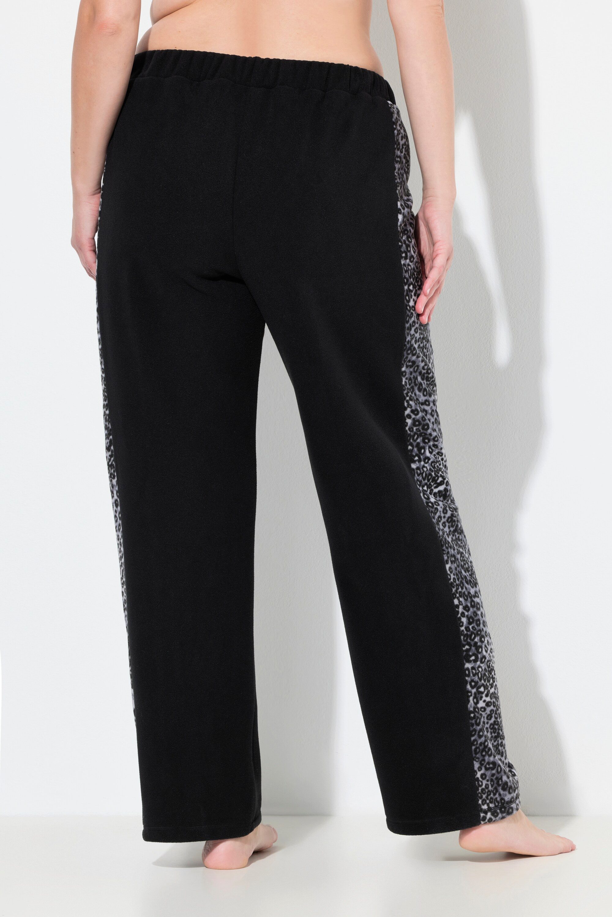 Ulla Popken Homewearhose Loungewear-Fleecehose Leomuster Elastikbund