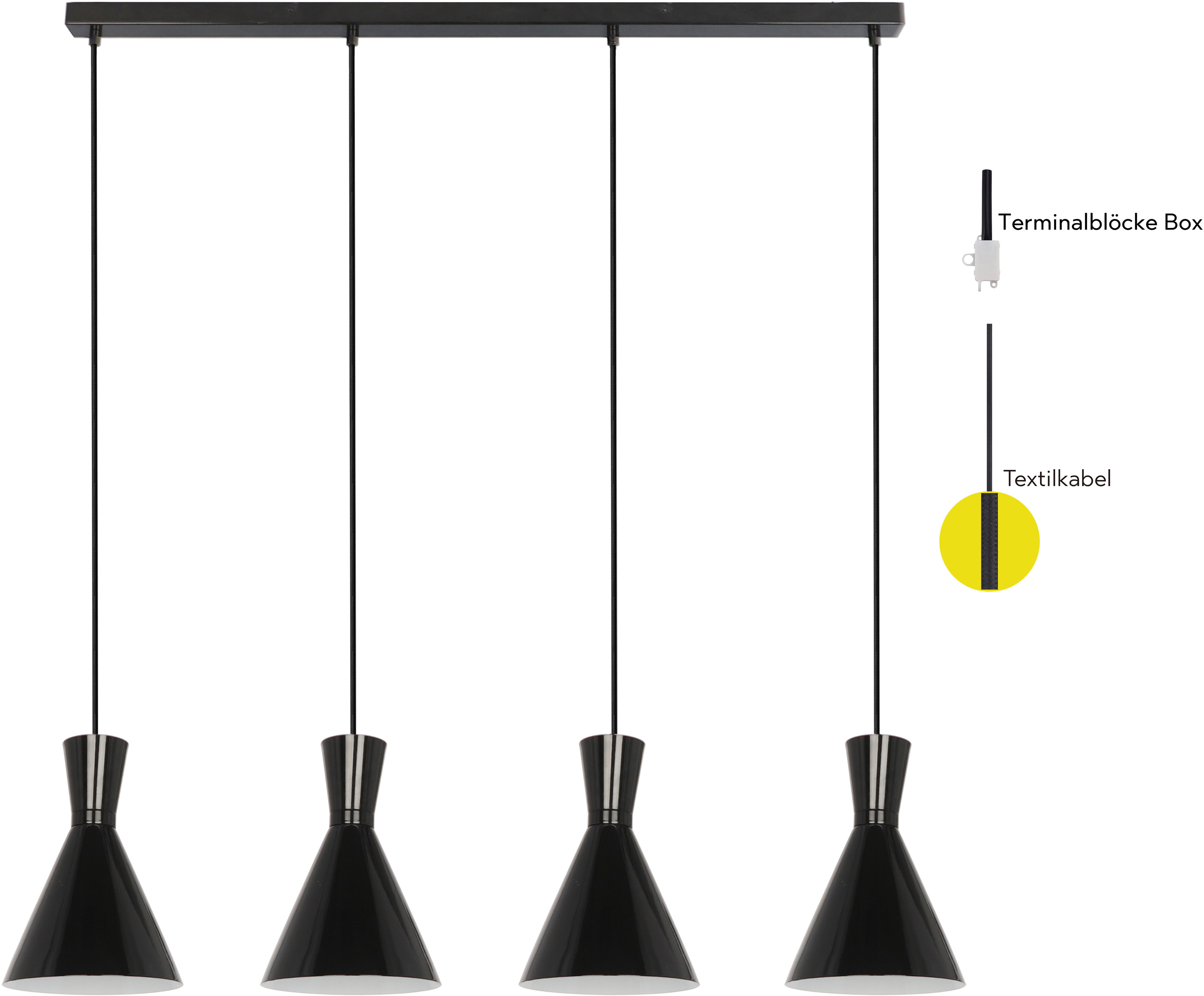 OTTO home Pendelleuchte Renell, ohne Leuchtmittel, glänzend, höhenverstellbar, industrieller Stil, Rondell, Hängelampe