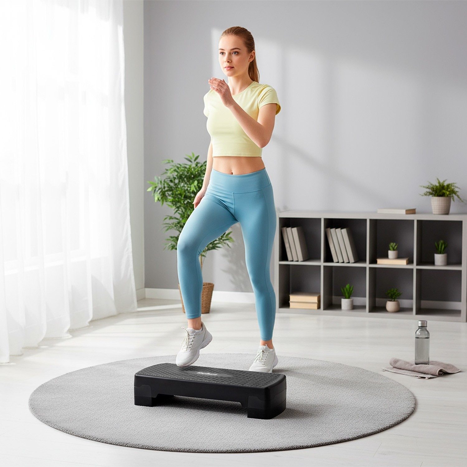 REBEL Stepper RBA-3227-BK Aerobic- und Fitness-Step Active, 3 Stufen, 68 cm, schwarz