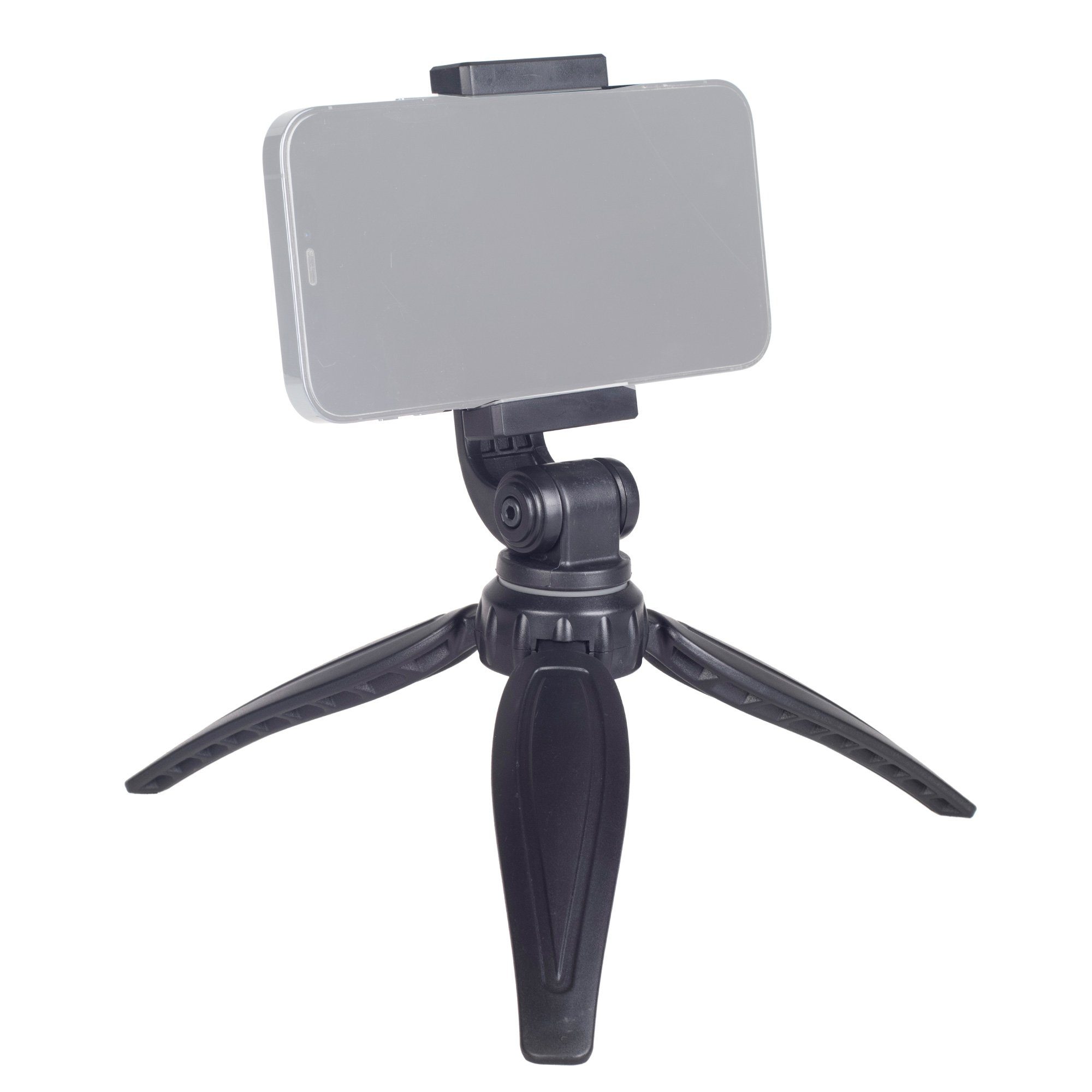 ayex Kompaktes Mini-Tripod mit beweglicher Smartphonehalterung bis 7 Zoll Ministativ