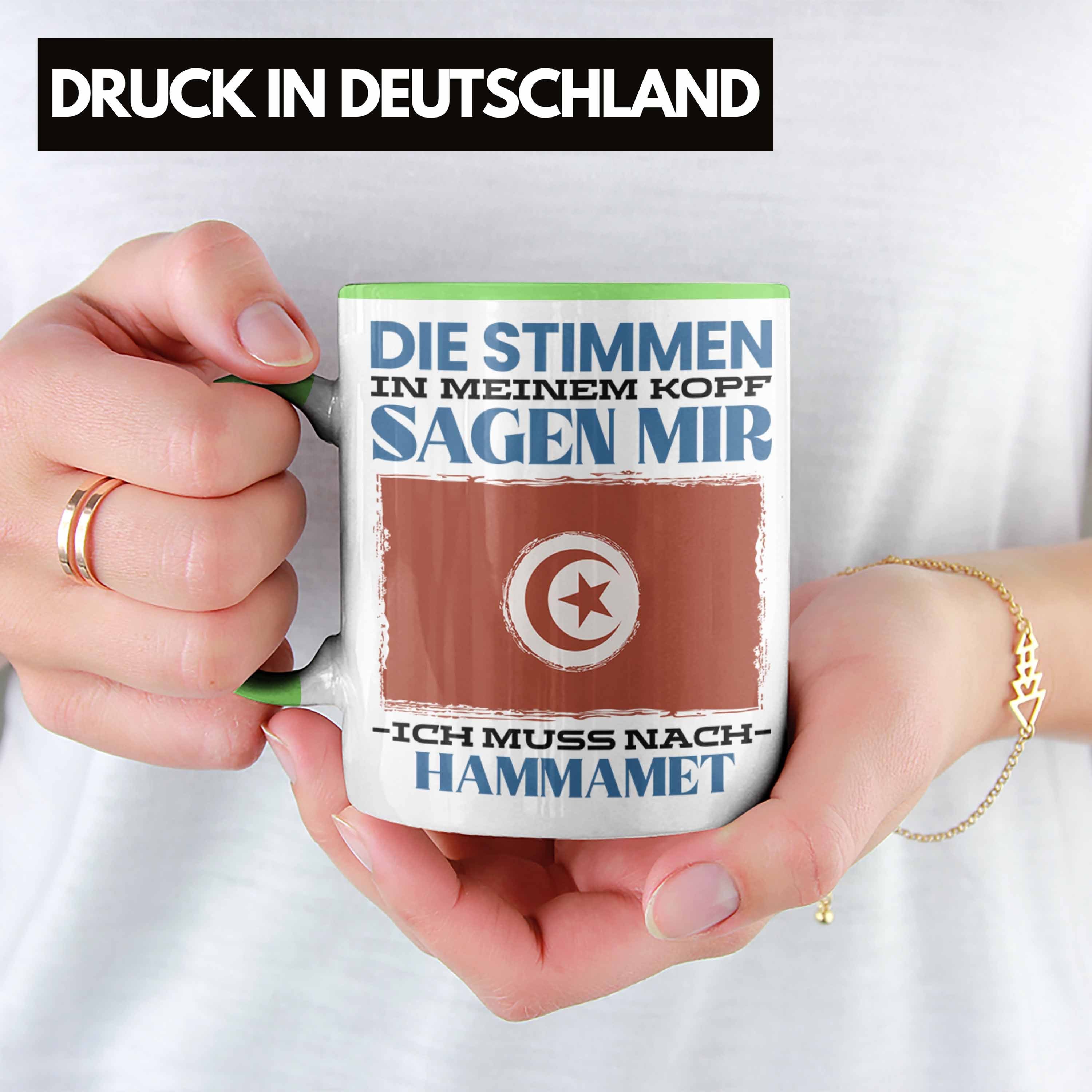 Grün Tasse Tunesien Spruch Heimat Hammamet Trendation Geschenk Geschenkidee Urlaub Tasse