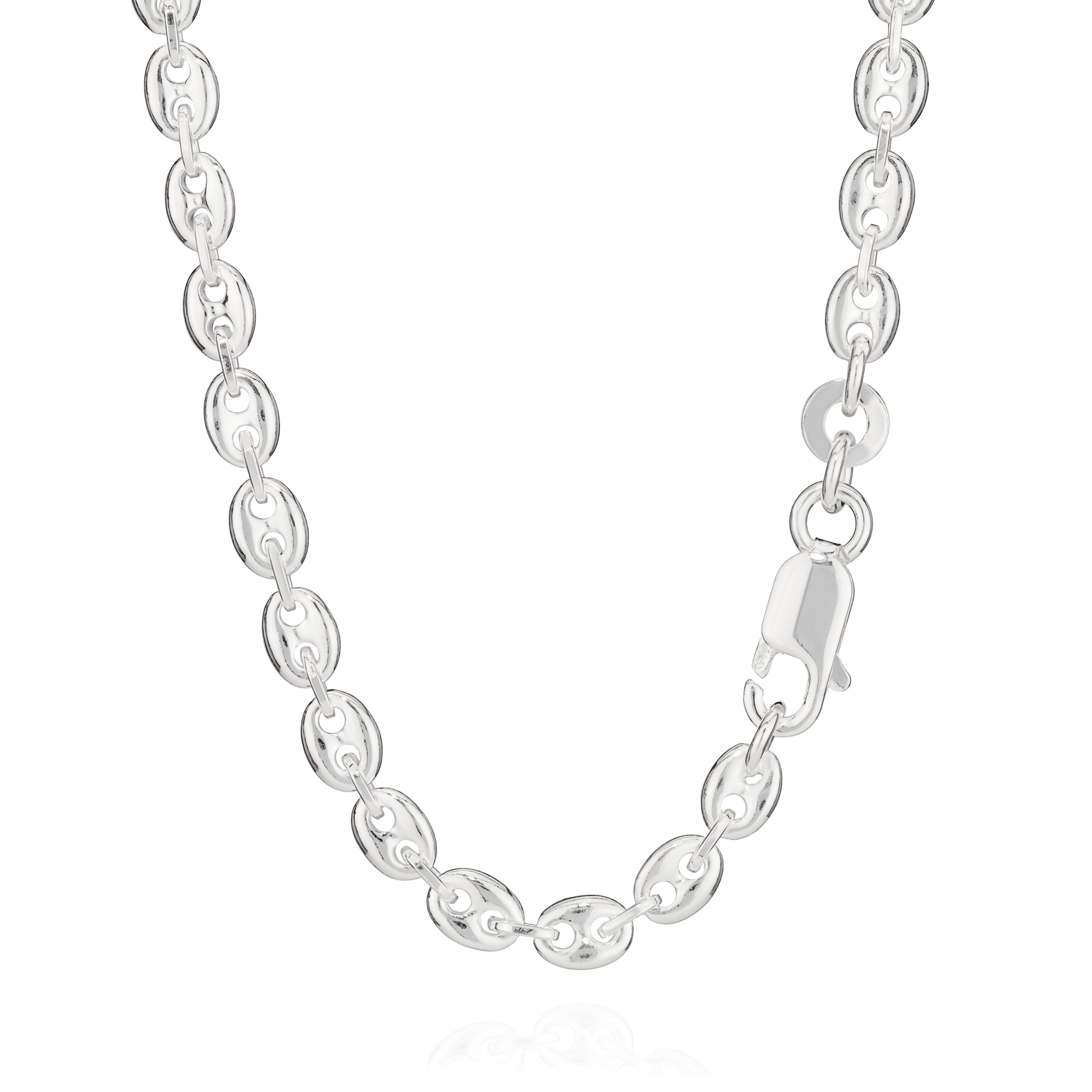Silberkette 925 Silber Kette Kaffeebohne Schiffsankerkette 5026 Bohnenkette 55cm 4