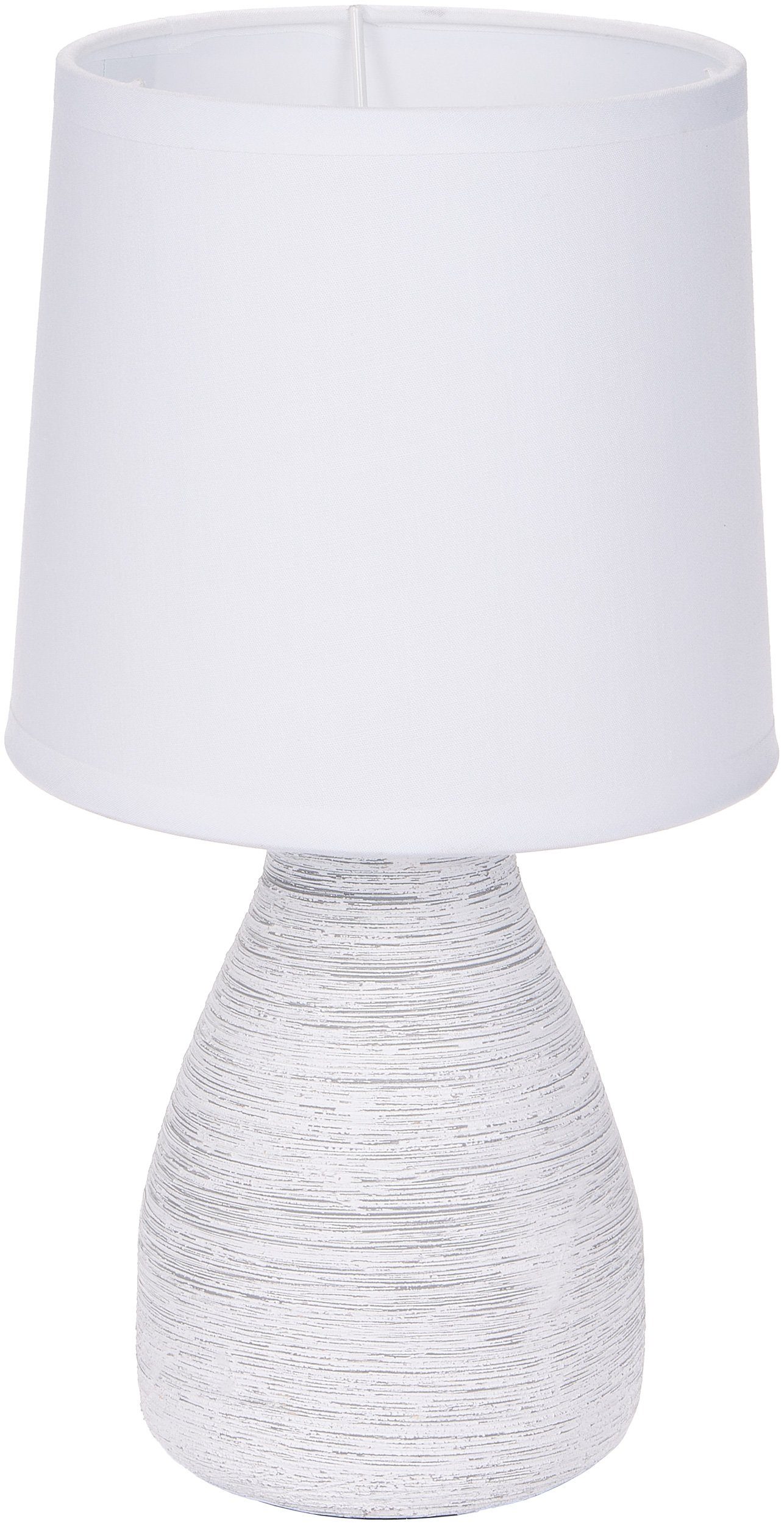 BRUBAKER Tischleuchte Landhaus Shabby Chic, Designer Tischlampe, Ohne Leuchtmittel, 1x oder 2er Set Deko Nachttischlampe mit Stein Optik – Bild 5 von 5