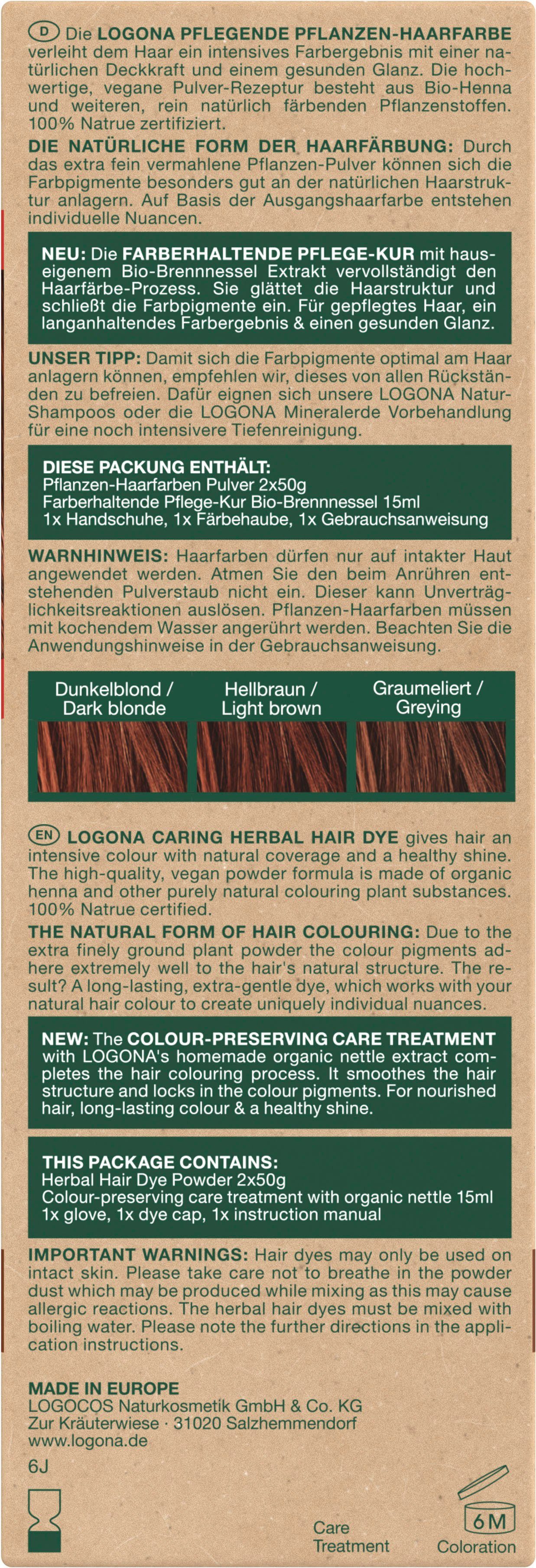 LOGONA Haarfarbe Pflanzen-Haarfarbe Pulver 05 Mahagonirot