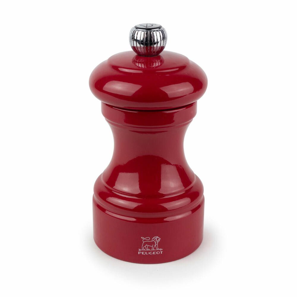 PEUGEOT Pfeffermühle Pfeffermühle Bistro, Bistrorama, lackiert, Holz, Passionsrot, 10 cm, Manuell
