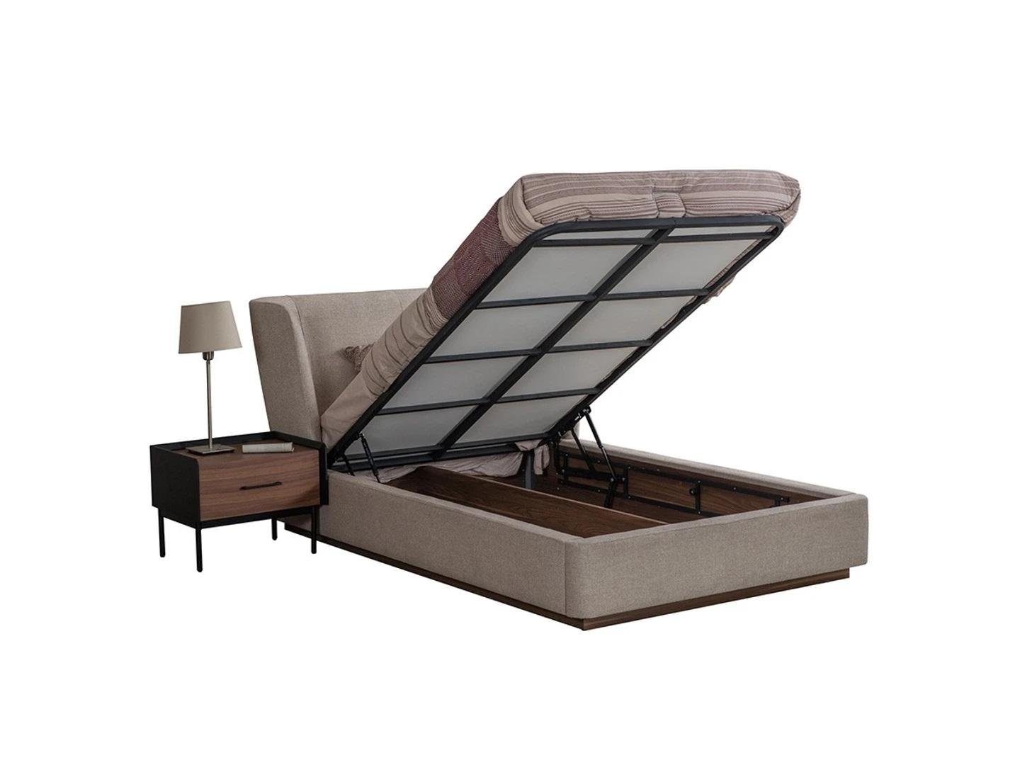 JVmoebel Schlafzimmer-Set Modern Komplett Möbel, Schlafzimmer + Bett Bett (2-St., Nachttisch), Europa Luxus Set in Nachttisch 2tlg Holz Made