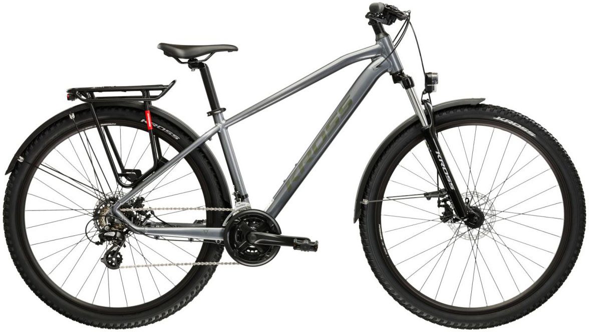 Kross Mountainbike KROSS Mountainbike Hardtail 27,5" Hexagon 2.0 EQ grau 21 Gänge 2026, 21 Gang Shimano ALTUS M310 Schaltwerk, Kettenschaltung