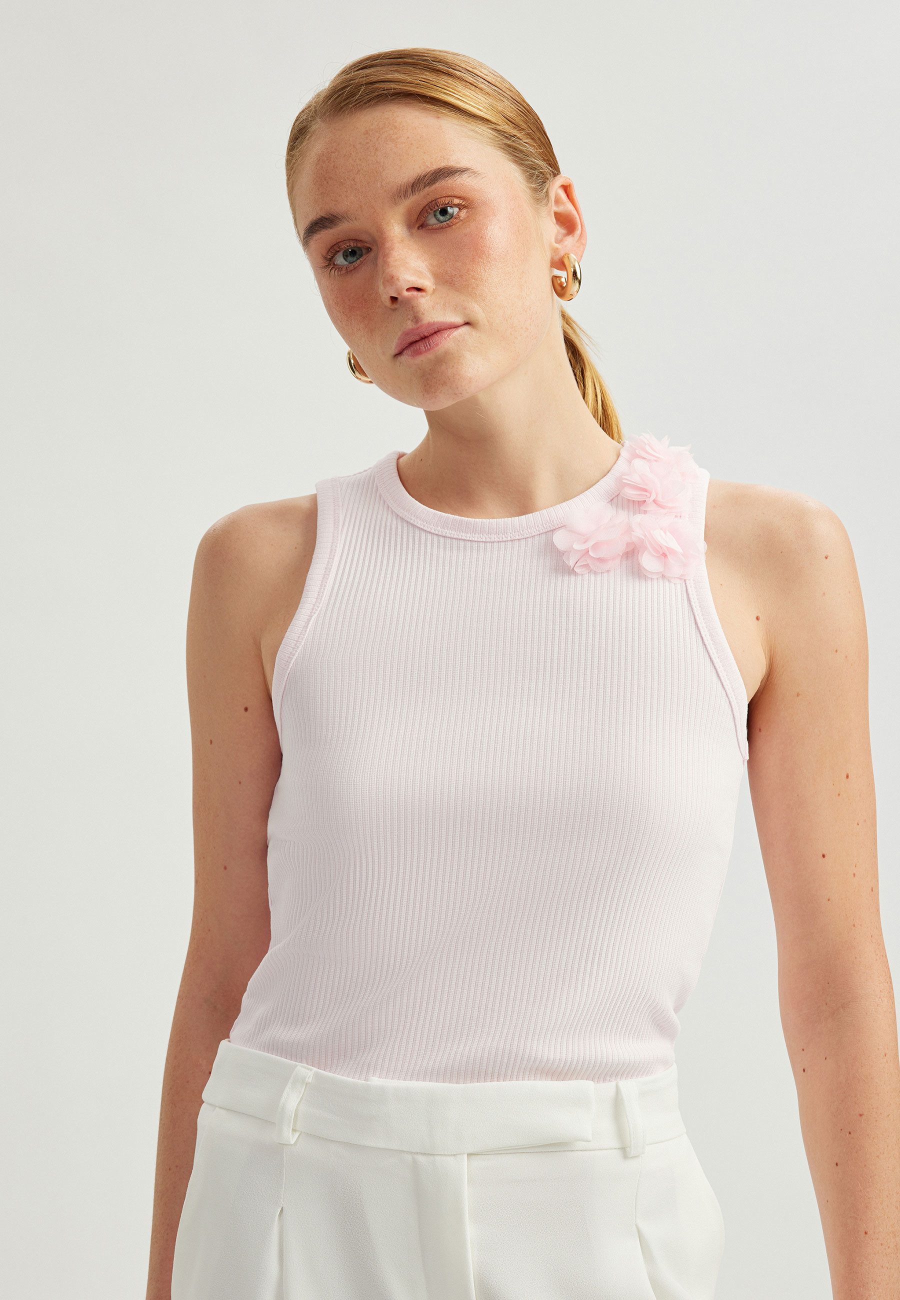 Koton Tanktop Rundhalsausschnitt Ärmellos Tanktop