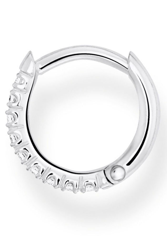 THOMAS SABO Single-Creole farbige oder weiße Steine, mit Glas-Keramik Stein, Korund (synth), Zirkonia (synth)