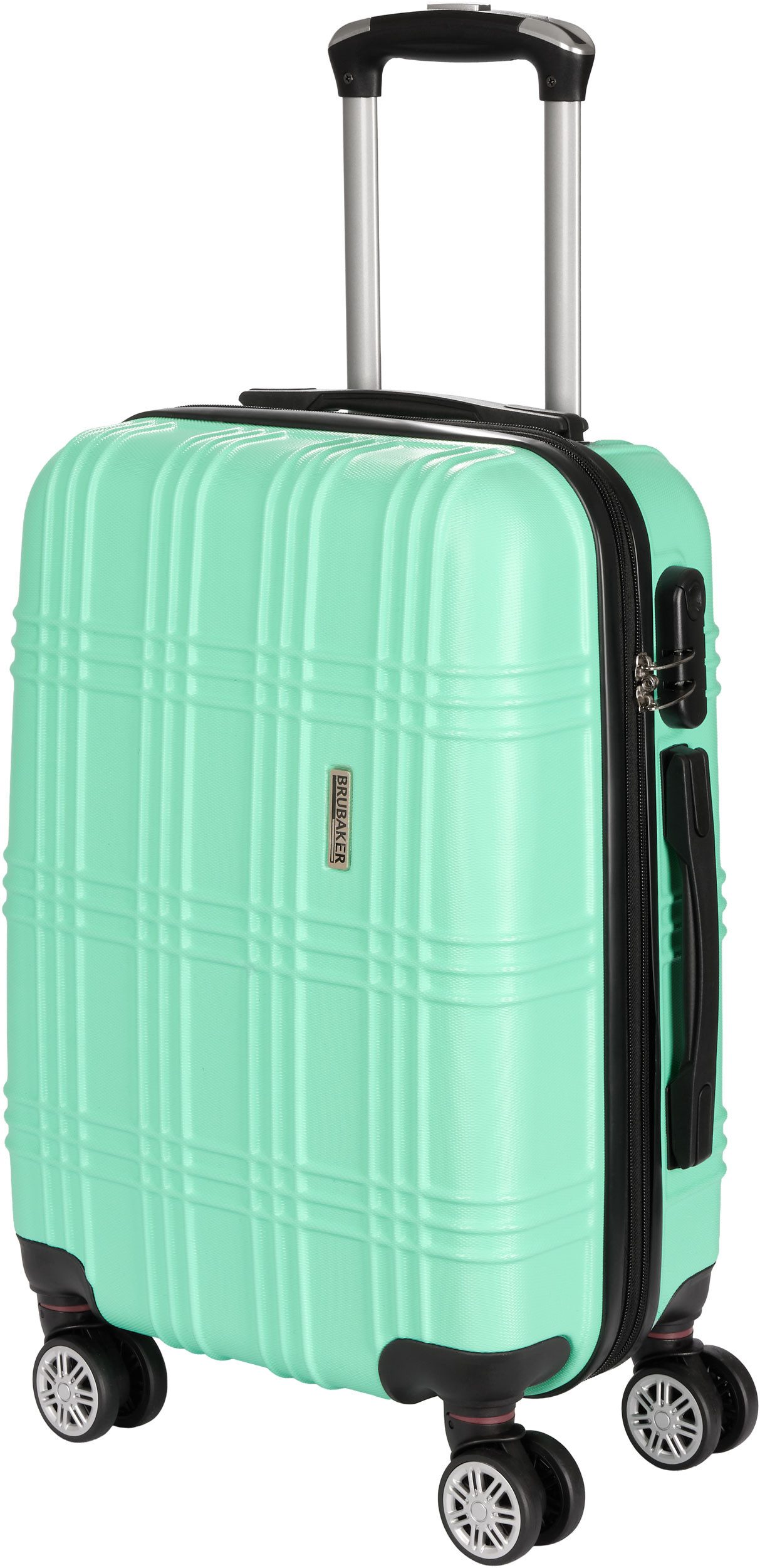 BRUBAKER Handgepäckkoffer Bahamas - Trolley 37 x 56 x 24,5 cm - Handgepäck Rollkoffer, 4 Rollen, Reisekoffer Trolley mit Zahlenschloss und komfortablem Gelgriff