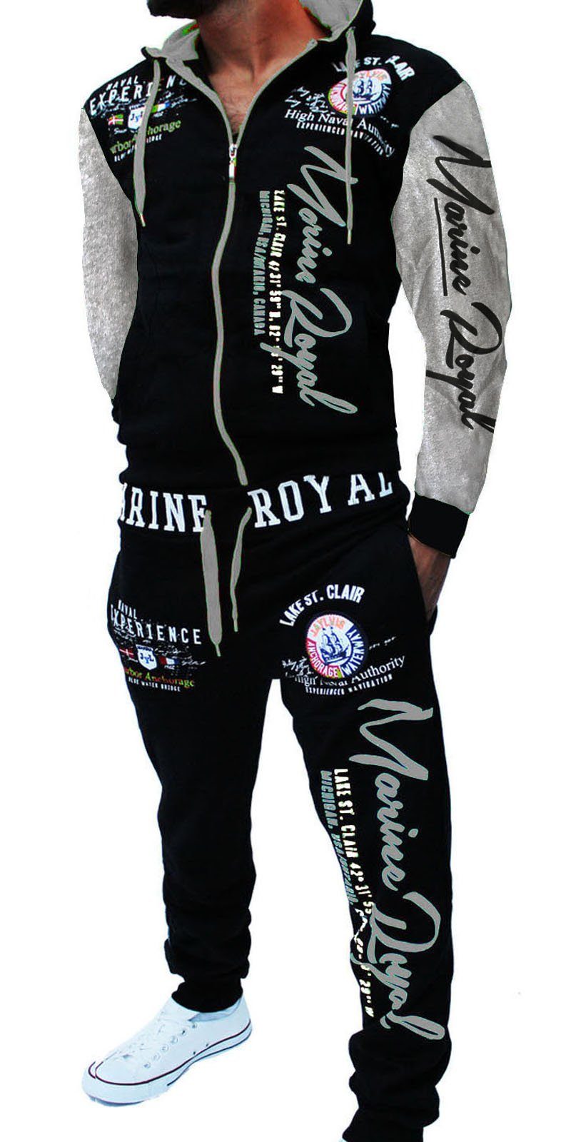Jaylvis Jogginganzug Herren Trainingsanzug Freizeitanzug Sportanzug Streetwear Fitness, Jacke mit Kapuze