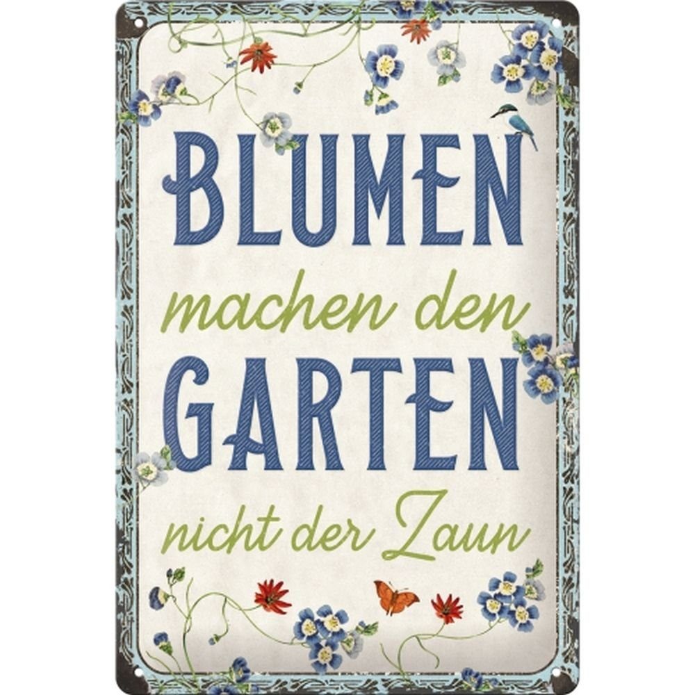 Nostalgic-Art Metallschild Blechschild 20 x 30cm - Home & Country Blumen Garten - Special Edition