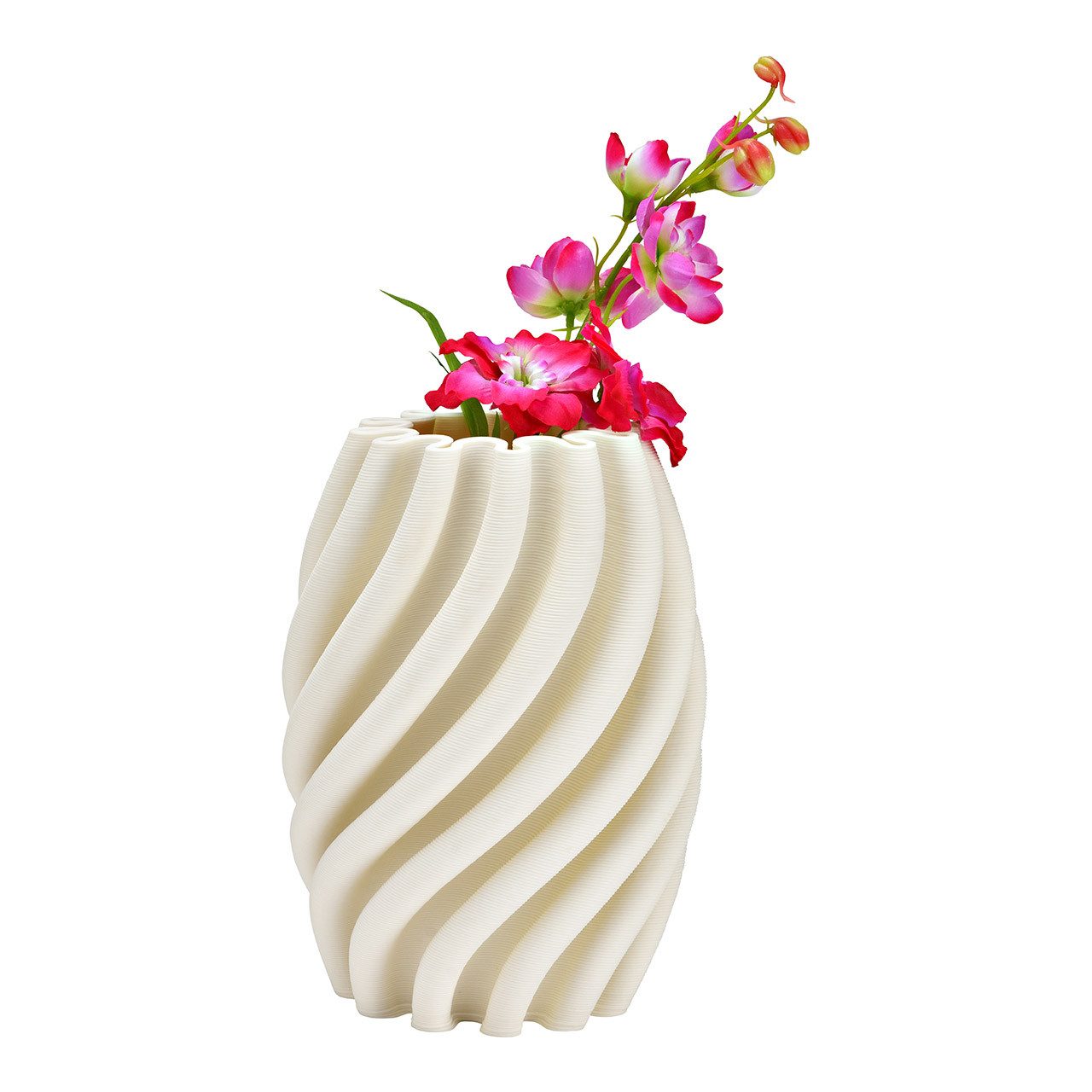 Wurm Dekovase Wurm, 3D gedruckte Vase aus Keramik Weiß (B/H/T) 14x19x14cm, 10042658 (1 St)