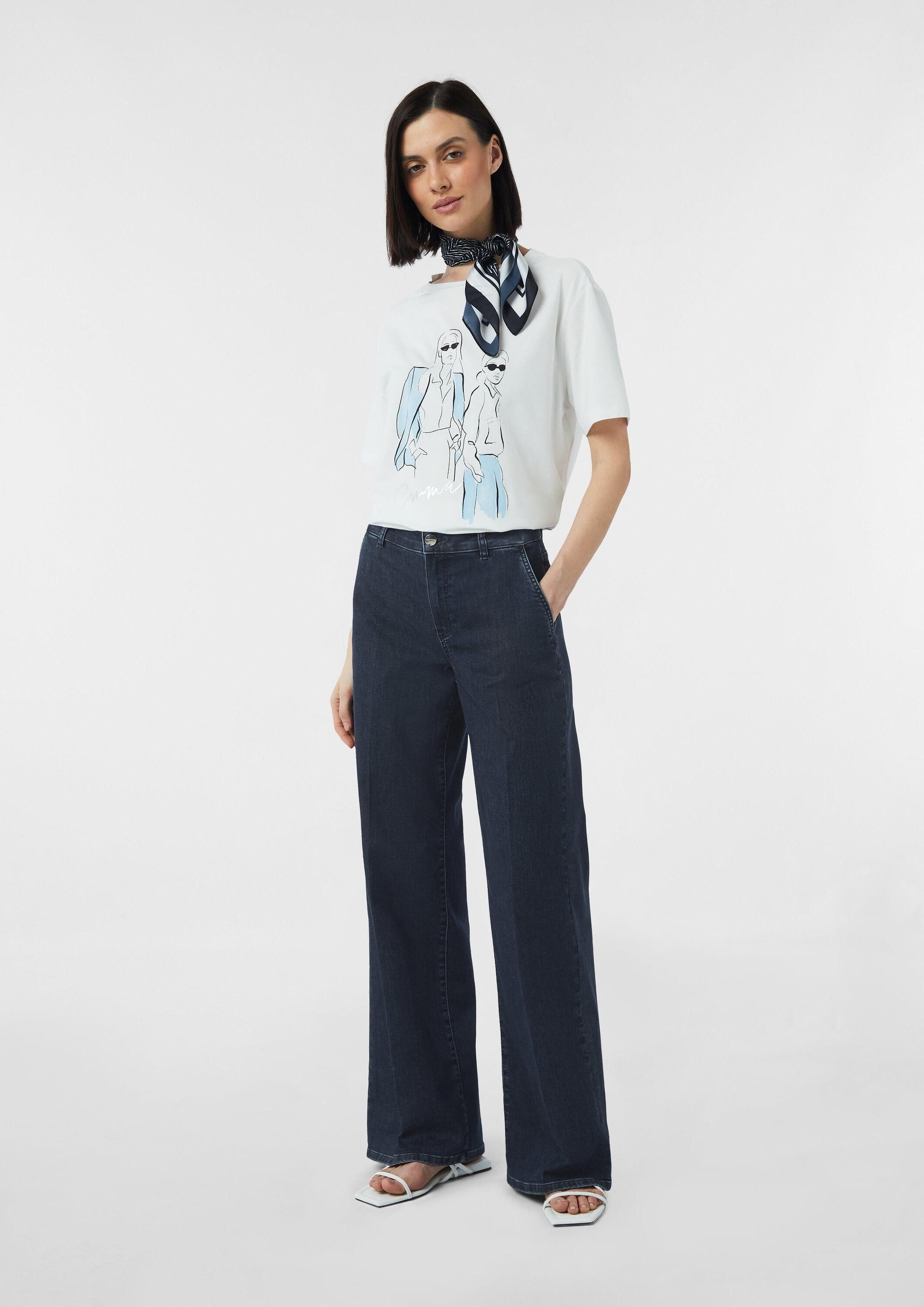 comma Weite Jeans Jeans-Hose Elastische Wide-Leg-Jeans günstig online kaufen