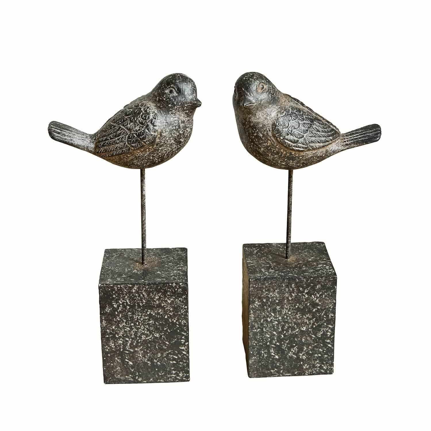Mirabeau Dekofigur Deko-Vogel 2er Set Juxivel antikbraun