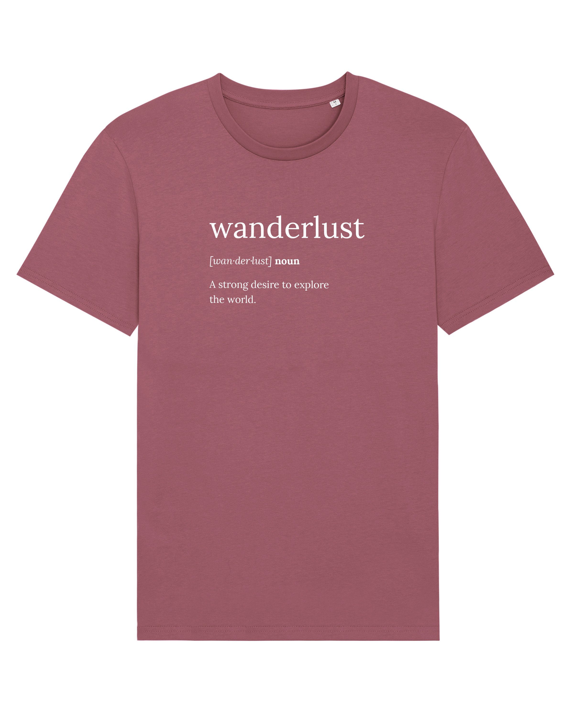 wat? Apparel Print-Shirt Wanderlust Explained (1-tlg) Hibiscus Rose