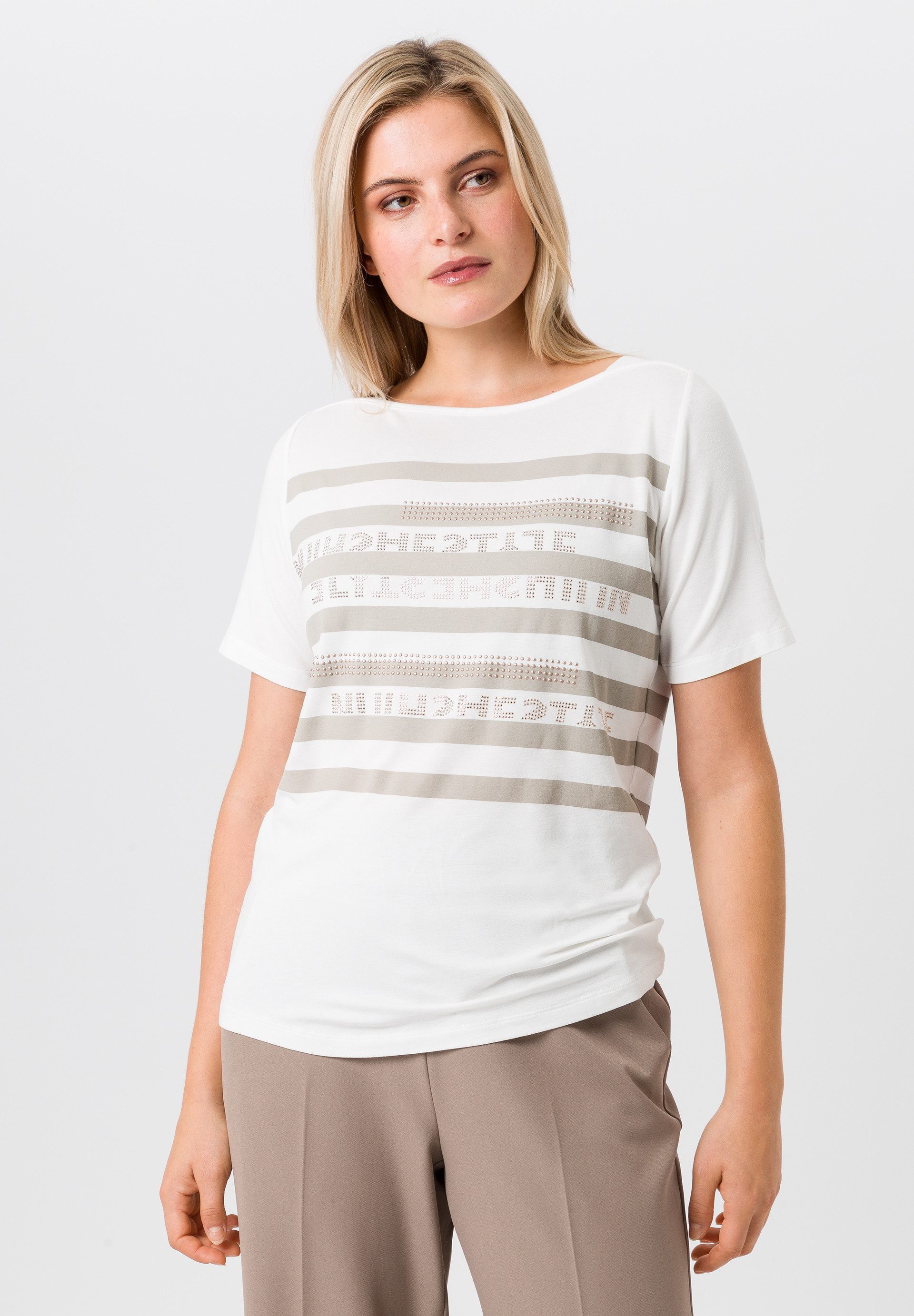 Kurzarmshirt mit schimmerndem Print