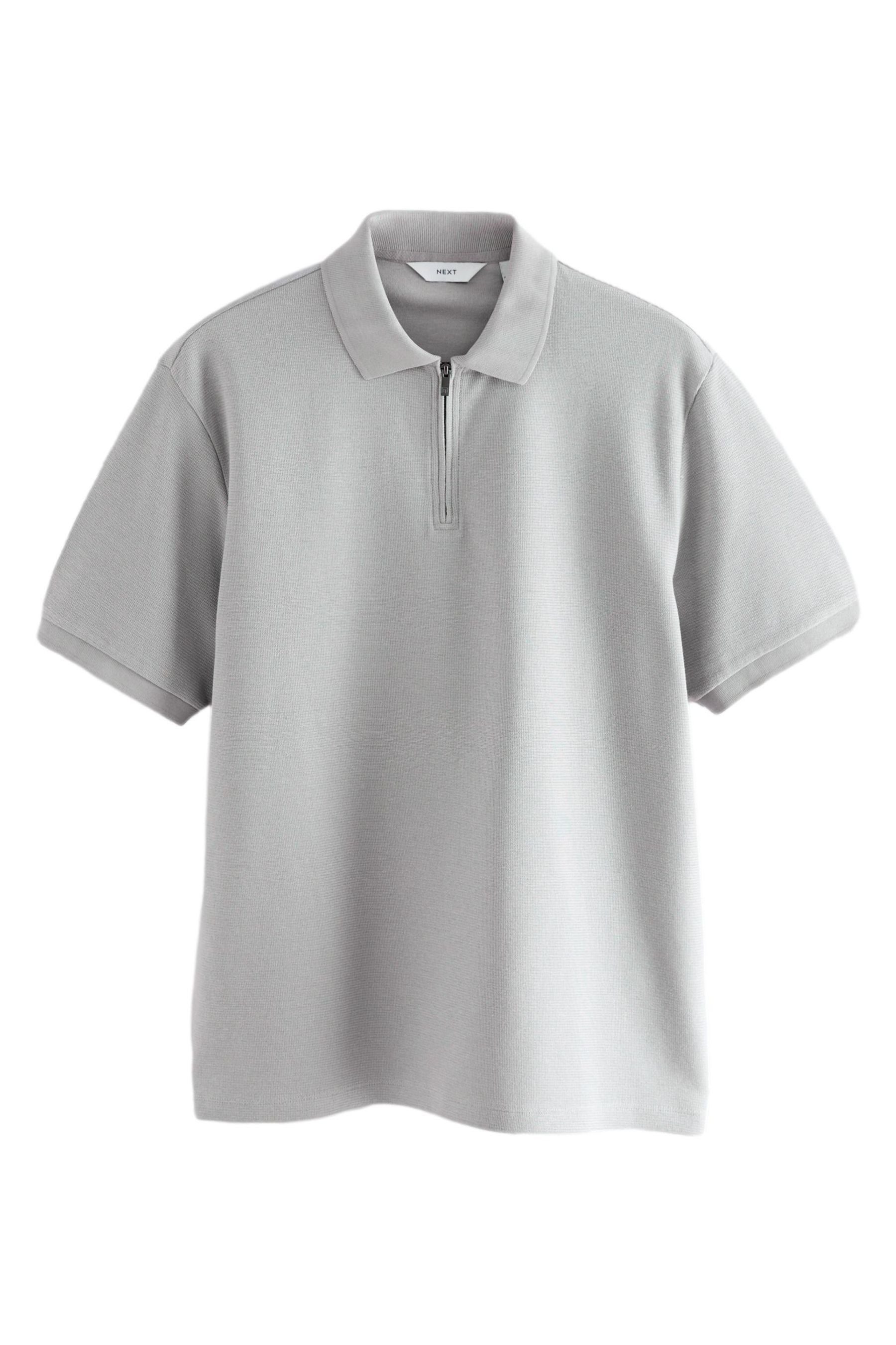 Next Poloshirt Strukturiertes, smartes Poloshirt mit RV-Kragen (1-tlg)