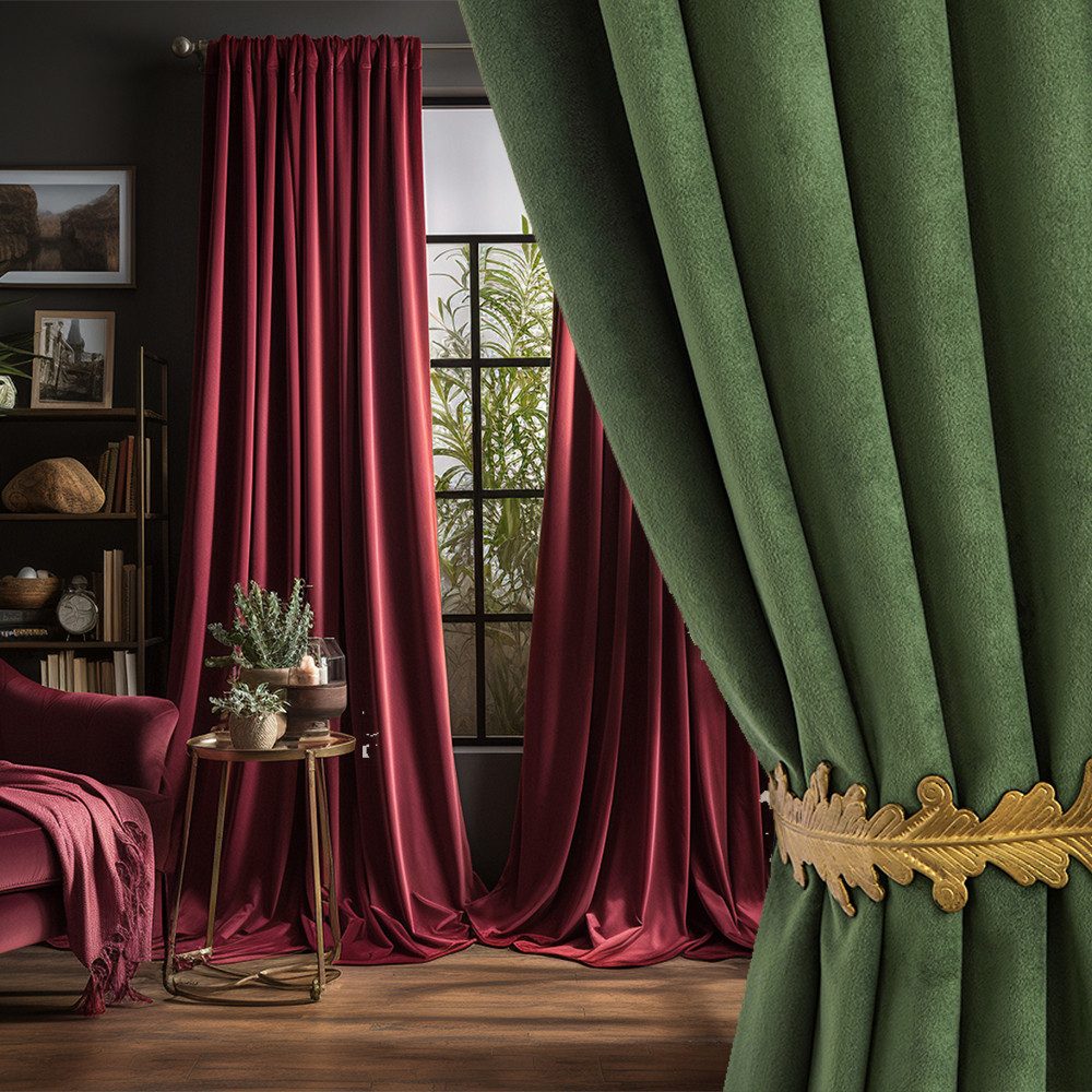 Jibenhome Vorhang Samtvorhang mit Kräuselband, Weich Vorhänge Samt Gardinen günstig online kaufen