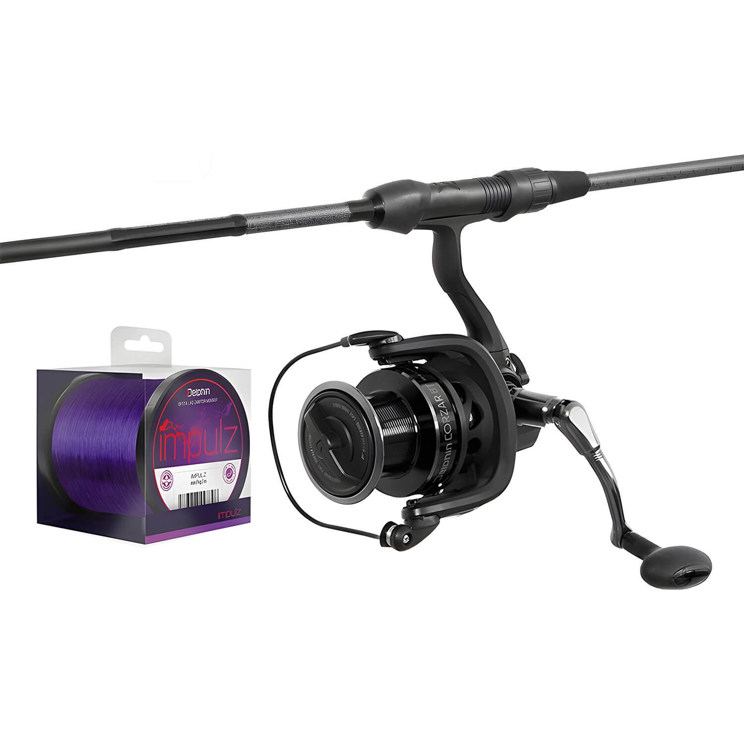 Karpfenrute Delphin Karpfenrute Set Corsa Black Nero Combo 3,60m 3lbs