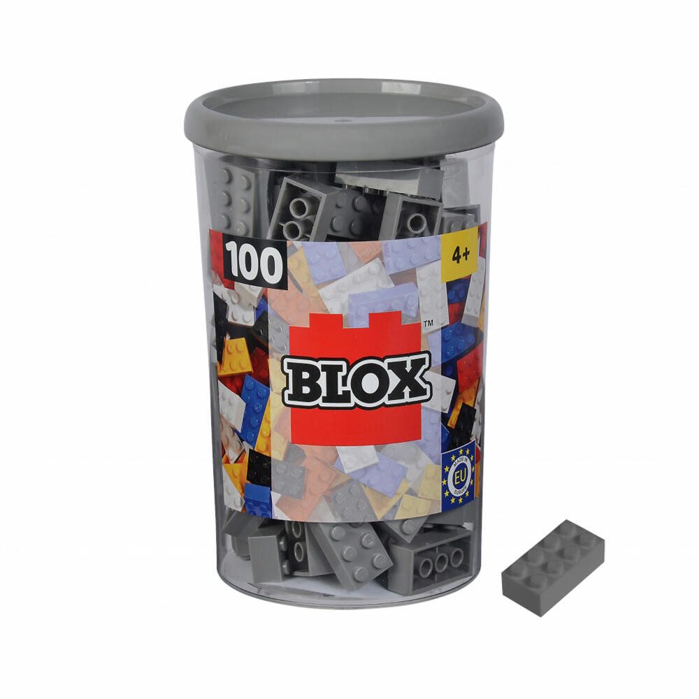 SIMBA Blox 100 Graue 8er Steine in Dose Spielbausteine