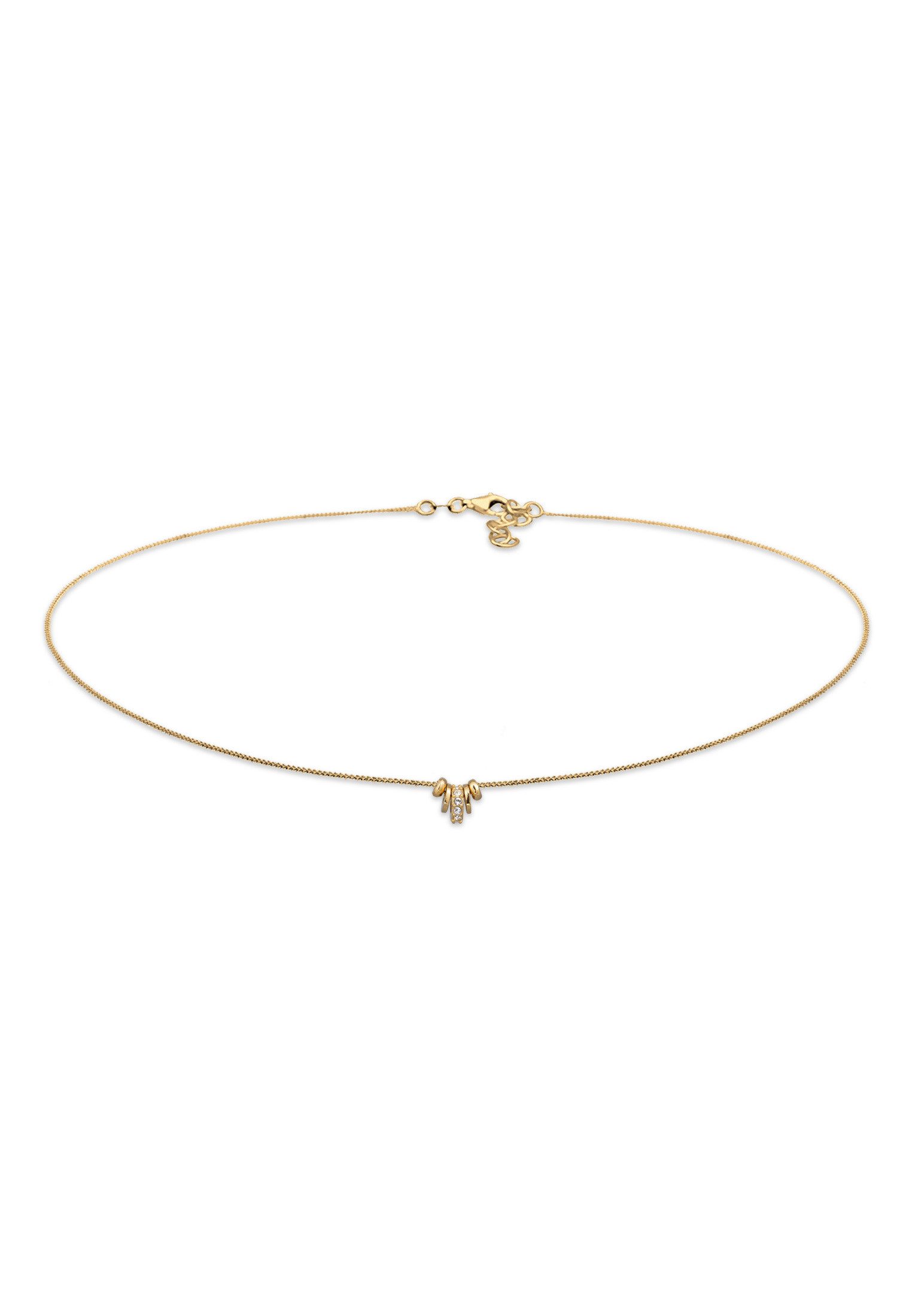 Kette mit Anhänger Weiß 925 Sterling Silber, mit Kristallen von Swarovski®