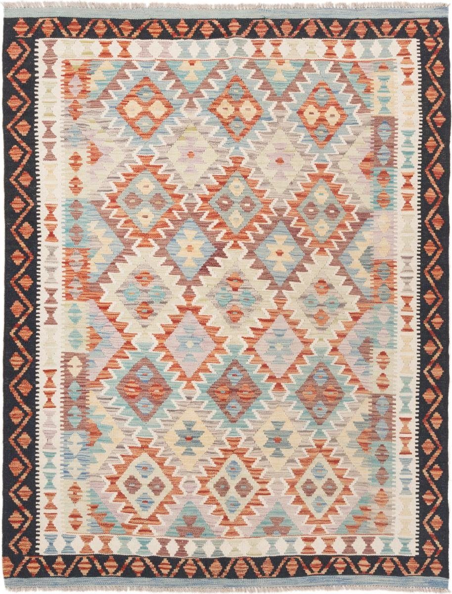 Orientteppich Kelim Afghan 155x197 Handgewebter Orientteppich, Nain Trading, rechteckig, Höhe: 3 mm