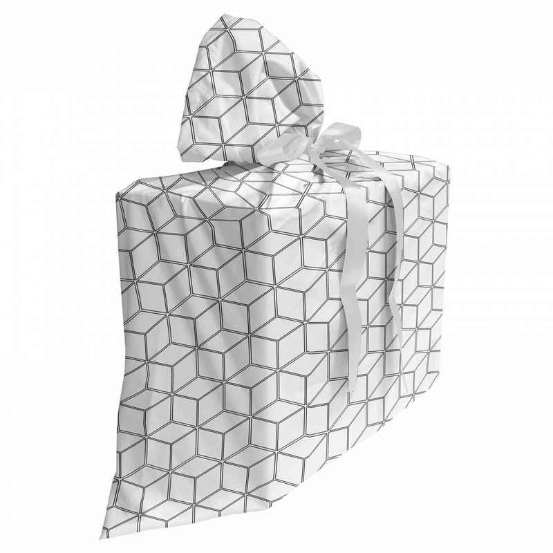 Abakuhaus Geschenkbox 3x Bändern Wiederbenutzbar, Schwarz-Weiss Geometrische quadratische Form