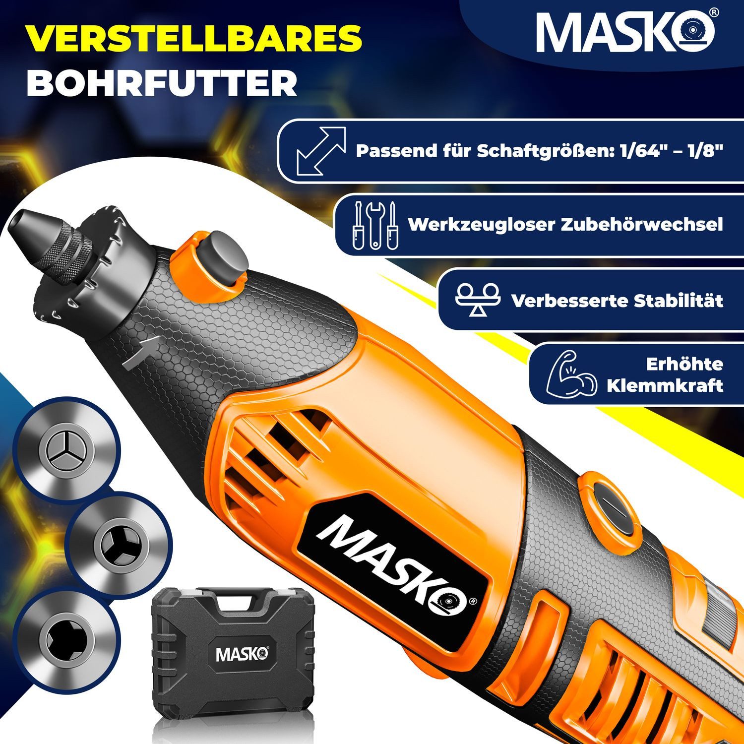 MASKO Elektro-Multifunktionswerkzeug, Schnellspann-Bohrfutter Transportkoff günstig online kaufen