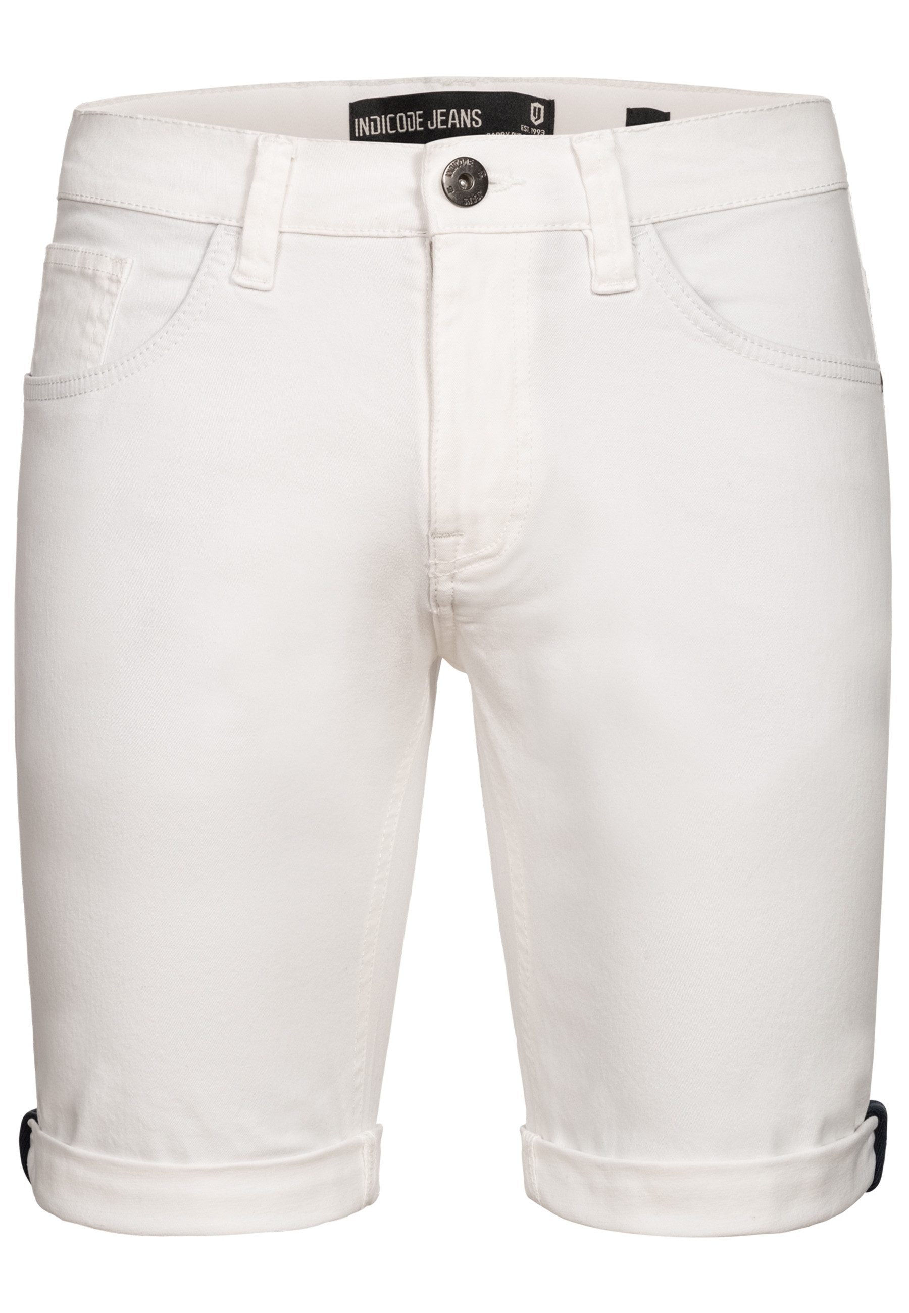 Indicode Jeansshorts Villeurbanne aus elastischer Bauwoll-Qualität günstig online kaufen