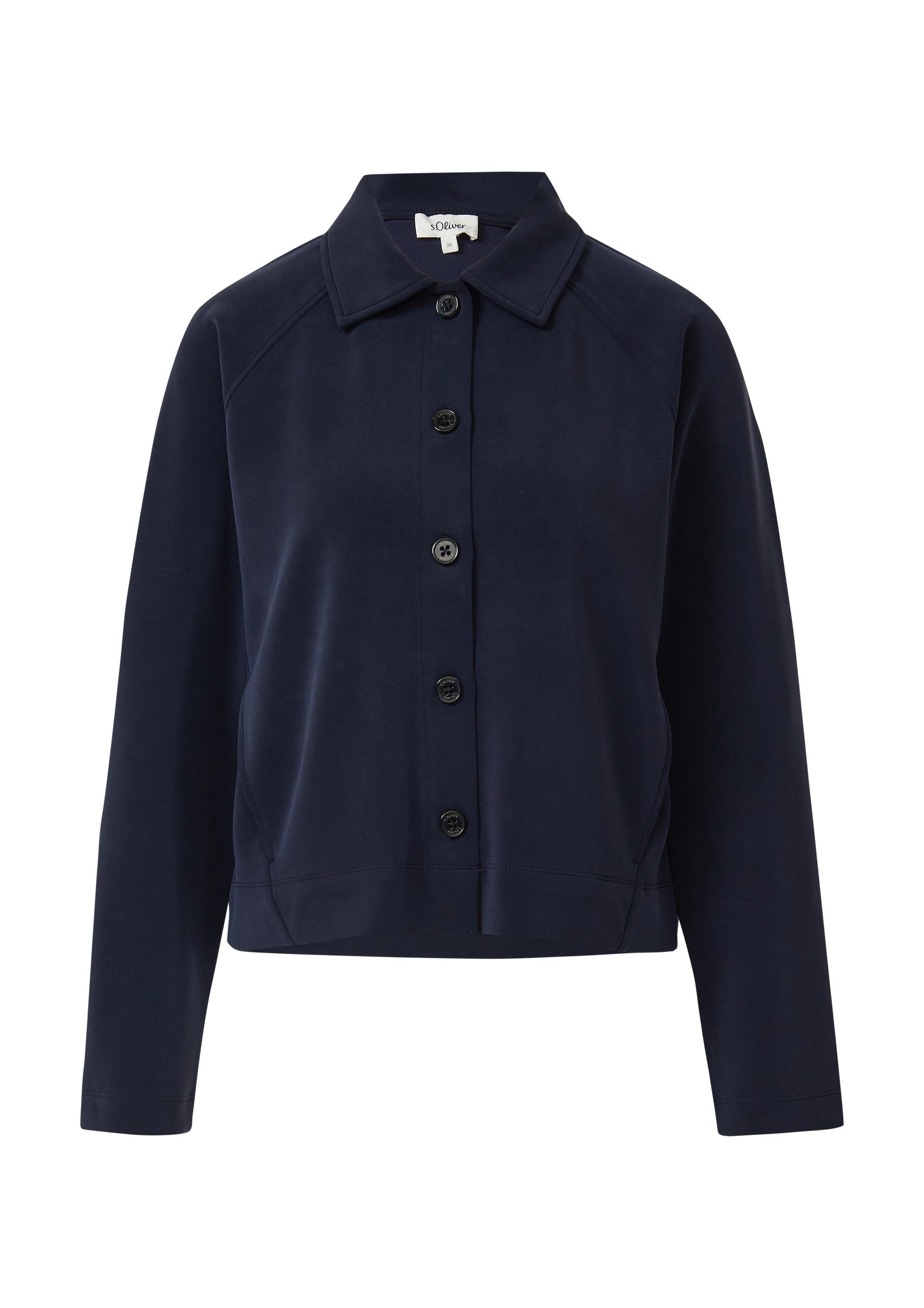 s.Oliver Sweatjacke Sweatshirt Jacke Verkürzte Sweatshirt-Jacke aus Scuba günstig online kaufen