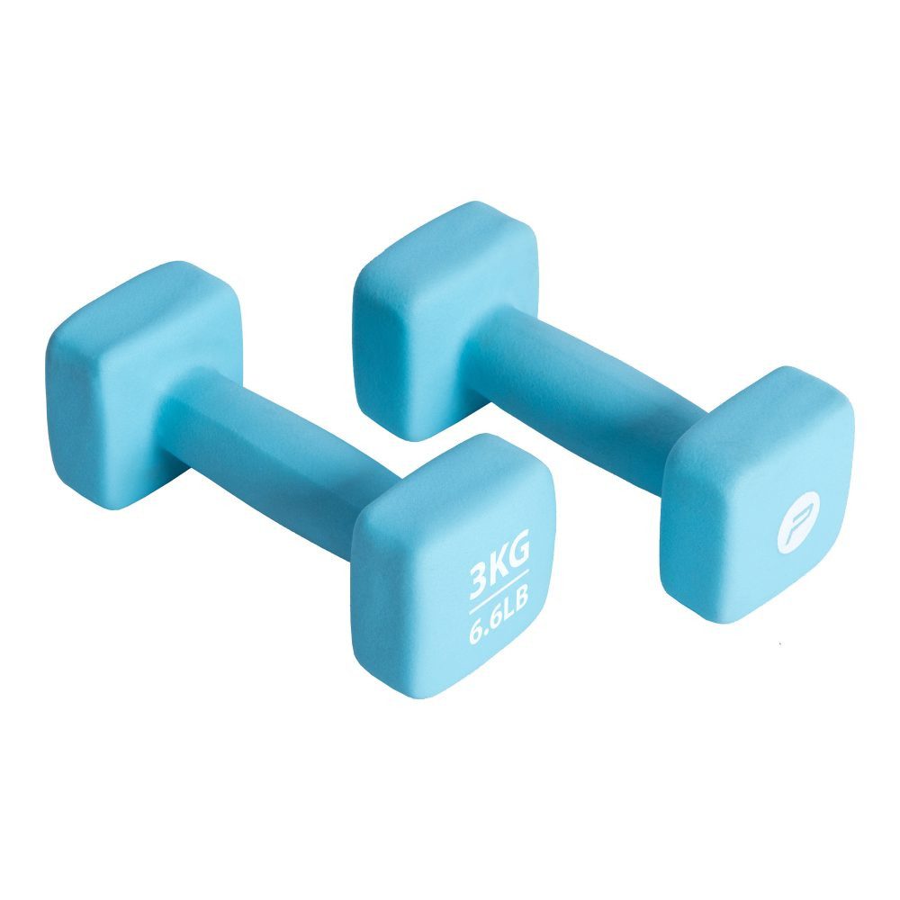 Pure 2 Improve Hantel Fitness Neopren hellblau Set 2x3,0kg