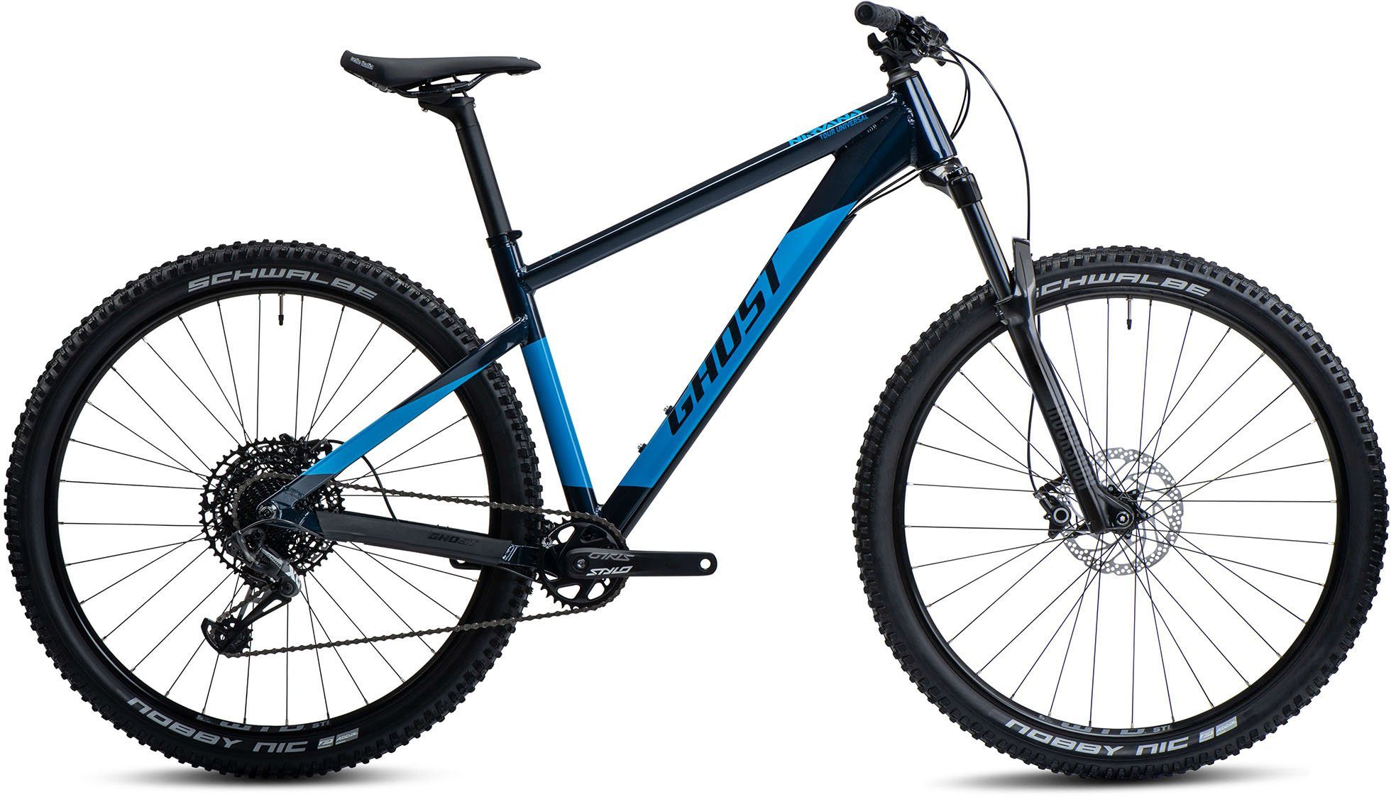Ghost Mountainbike Nirvana Tour SF Universal, 12 Gang SRAM X01 Eagle Schaltwerk, Kettenschaltung, für Damen und Herren, Kettenschaltung