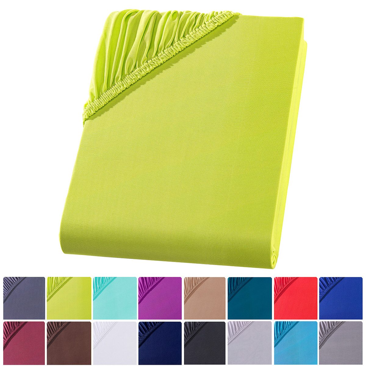 Visaggio Spannbettlaken Mikrofaser Spannbetttuch Bettlaken 90x200 140x200 180x200 200x220, Microfaser, Gummizug: rundum, viele Größen und Farben, Steghöhe 30 cm für Matratzenhöhen bis 22 cm