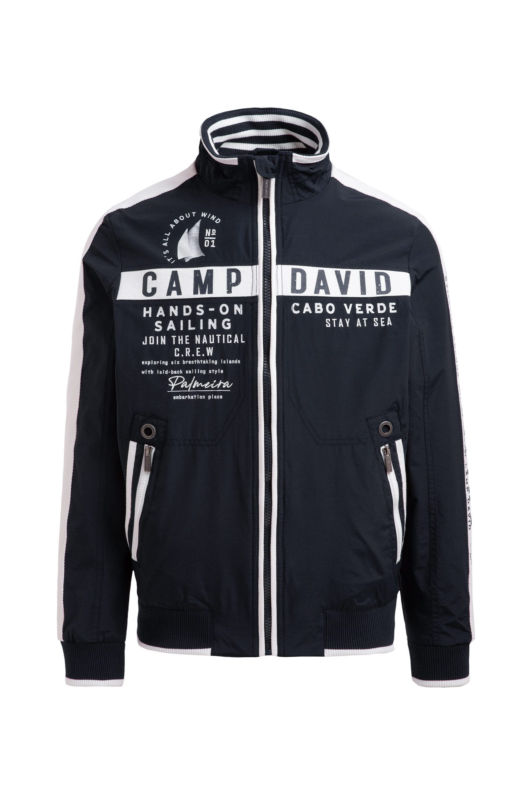 CAMP DAVID Outdoorjacke mit Stehkragen & Reißverschlusstaschen