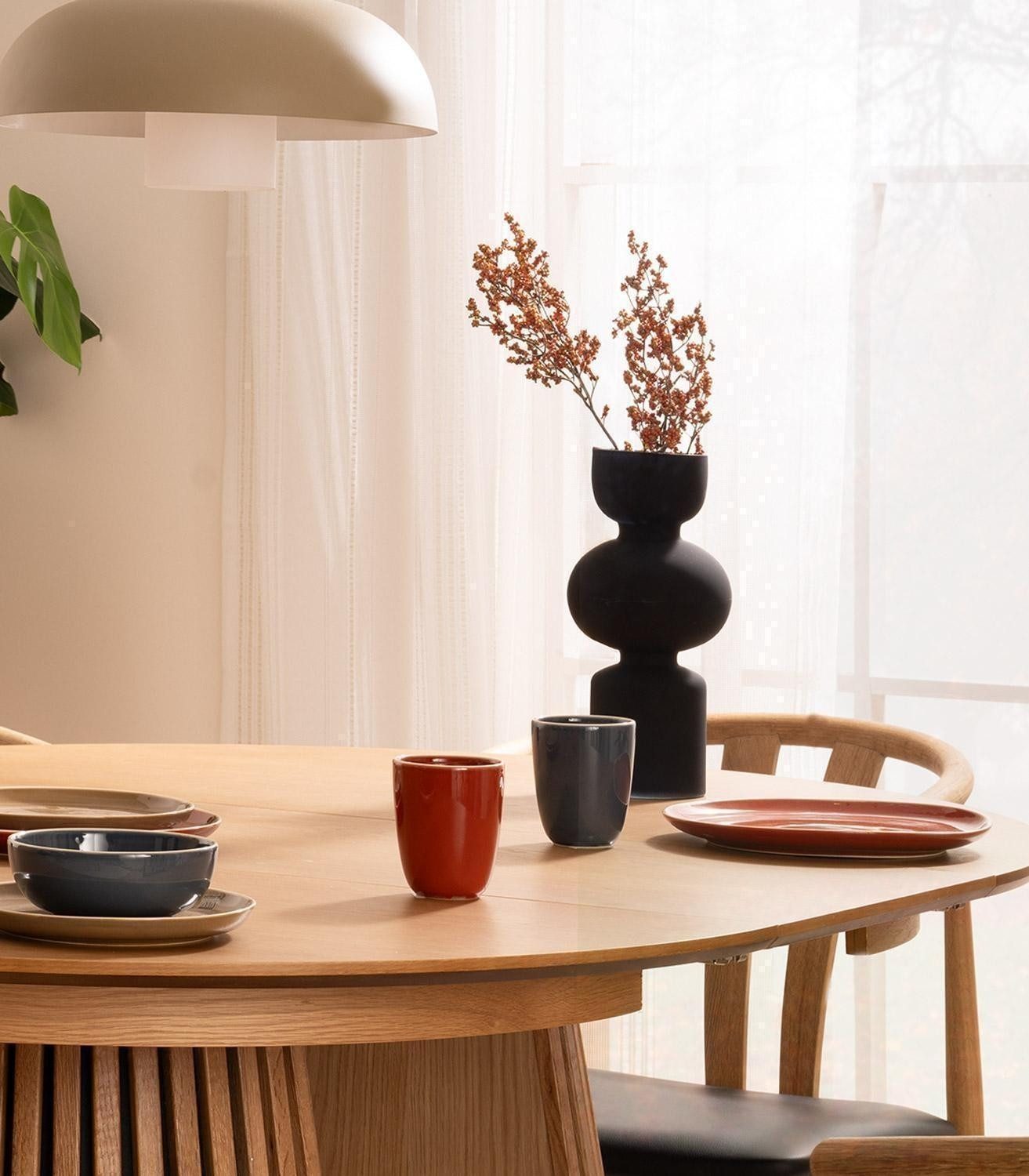 ASA SELECTION Dessertteller Frühstücksteller SEMANA, Ø 21 cm, Schwarz, (1 St), aus Steinzeug