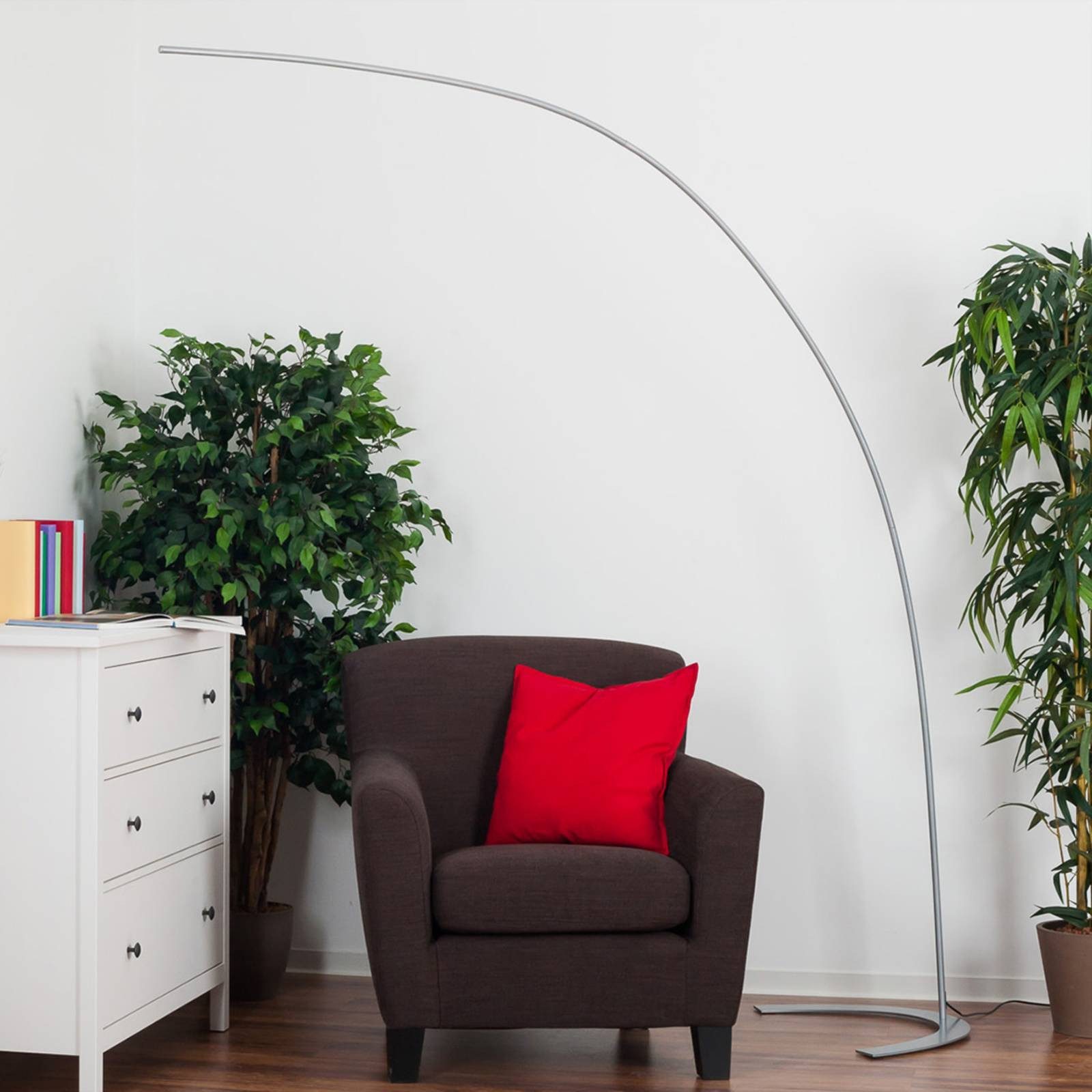 Lindby Bogenlampe Danua, Enthalten, 90 LEDs - 17 W gesamt, warmweiß