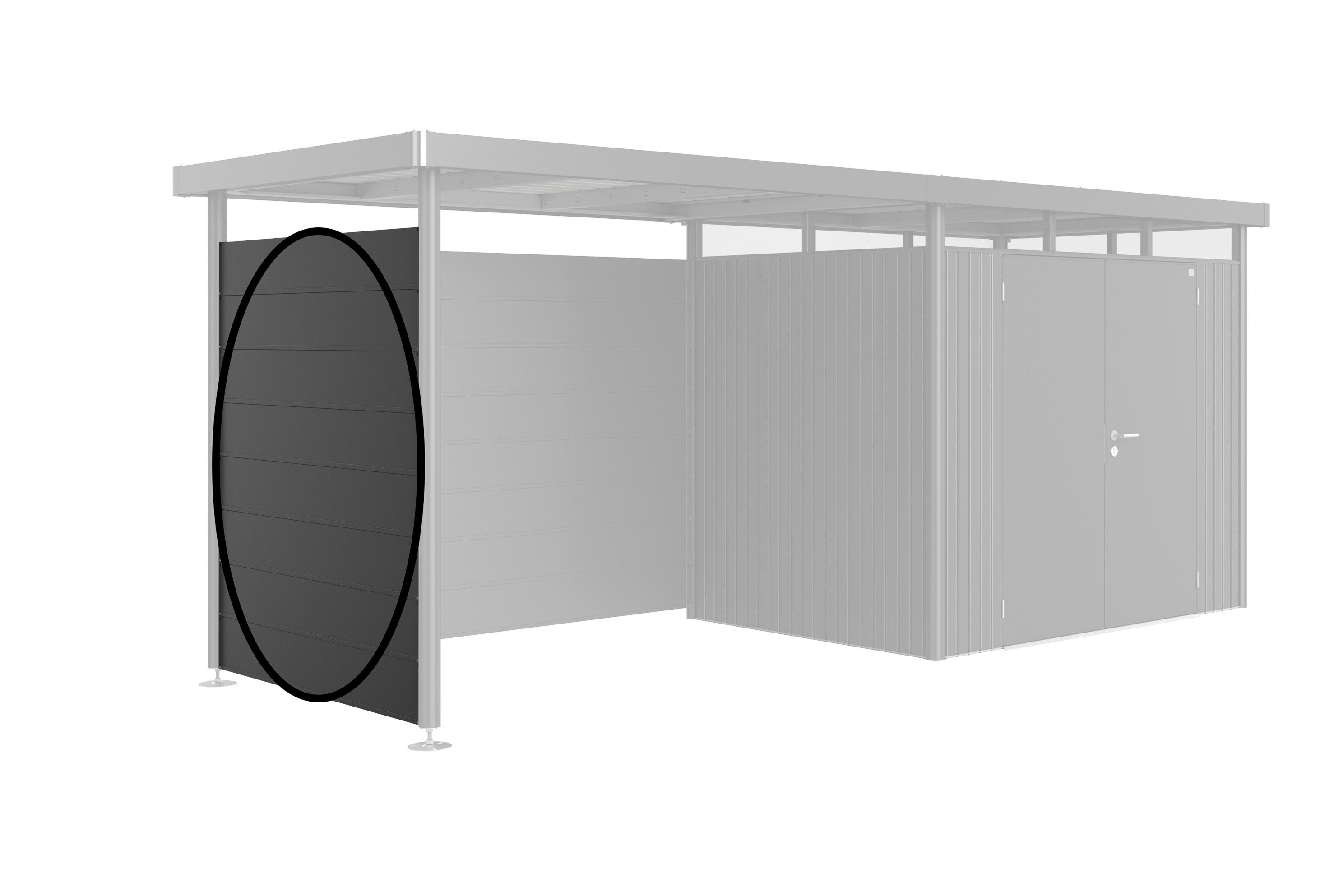 Biohort Gerätehaus-Seitenwand für Gerätehaus HighLine Seitendach H2, verschiedene Farben, BxH:157x181 cm
