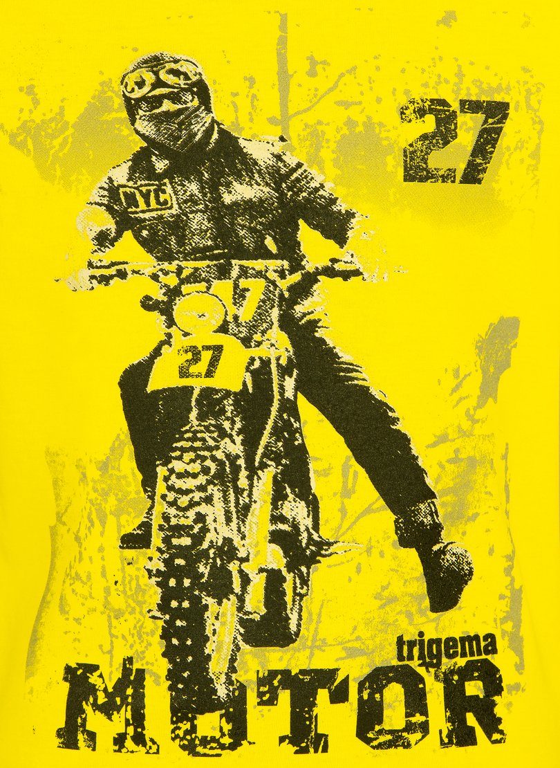 citron TRIGEMA Motorrad-Motiv T-Shirt T-Shirt mit Trigema Jungen coolem