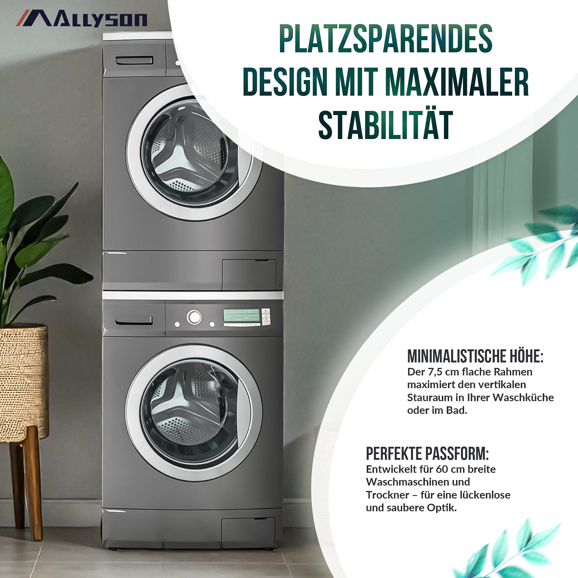 Allyson Zwischenbaurahmen Universal Zwischenbausatz für Waschmaschine & Tro günstig online kaufen