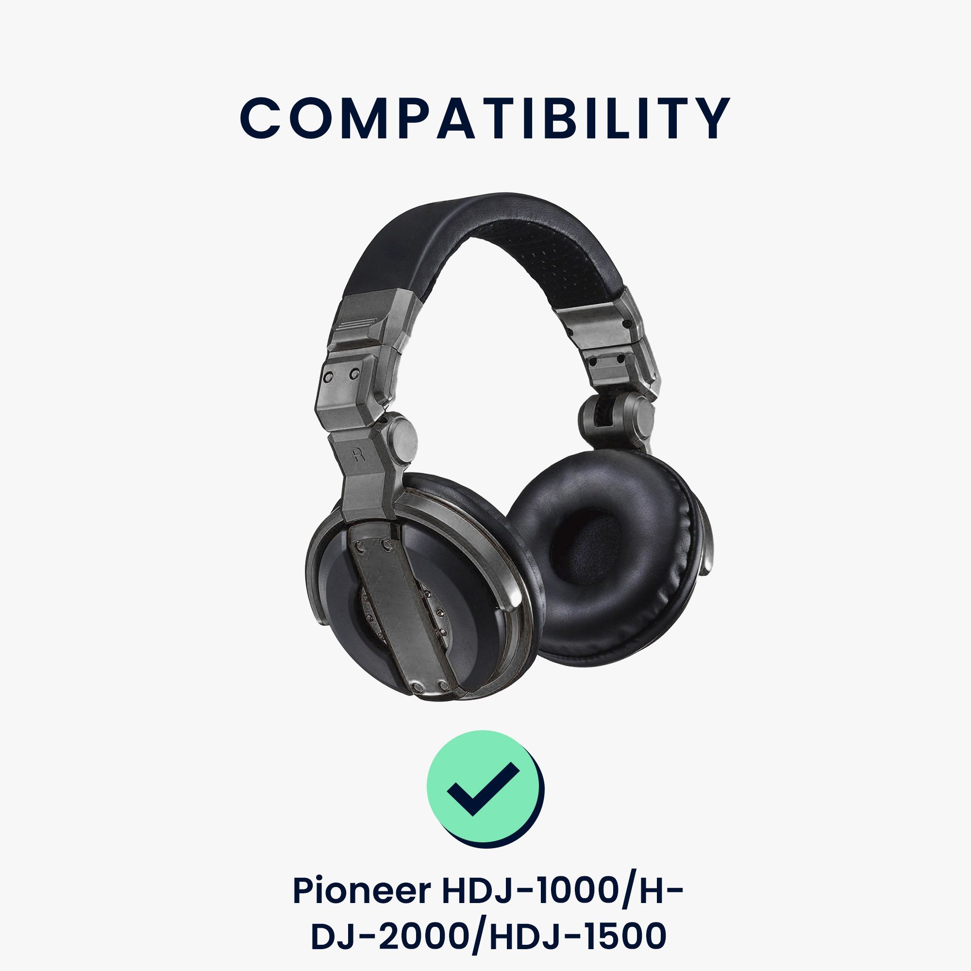 2x Ohrpolster HDJ-1000/HDJ-2000/HDJ-1500 Polster Over Ohr Kunstleder kwmobile Headphones) Polster - für Kopfhörer Pioneer (Ohrpolster Ear für