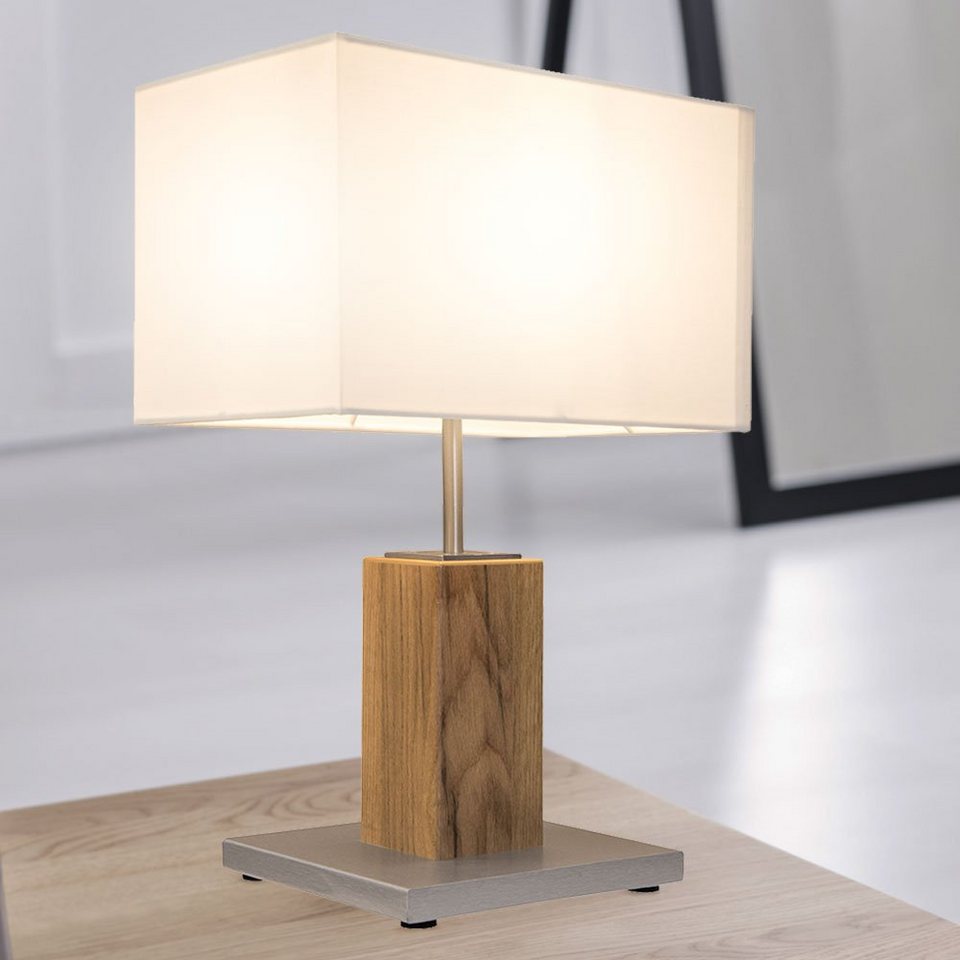 etc-shop Schreibtischlampe, LED Decken Fluter Holz Steh Leuchte