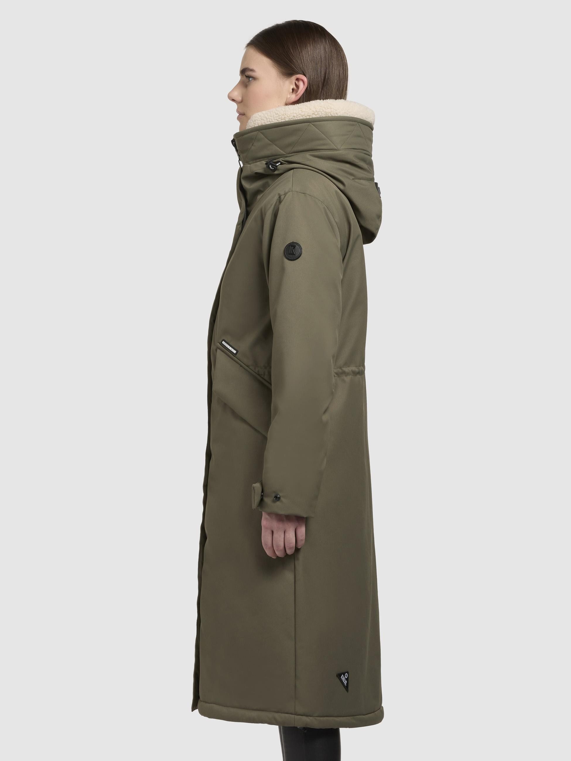 khujo Wintermantel Agneta-YM Langer Damen Mantel mit weichem Teddyfleece an günstig online kaufen