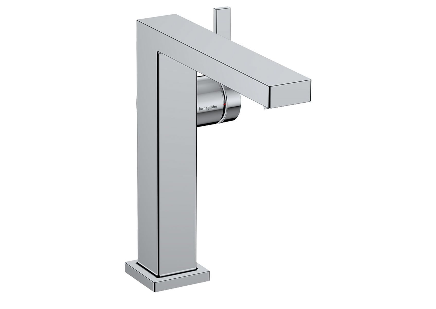 hansgrohe Waschtischarmatur Tecturis E 150 Einhebelmischer mit Push-Open-Ablaufgarnitur, Chrom (seitlicher Pingriff, Normalstrahl, Keramikmischsystem, DN15, Waschbeckenarmatur) EcoSmart Verbrauch max. 4 l/min, Durchlauferhitzer geeignet